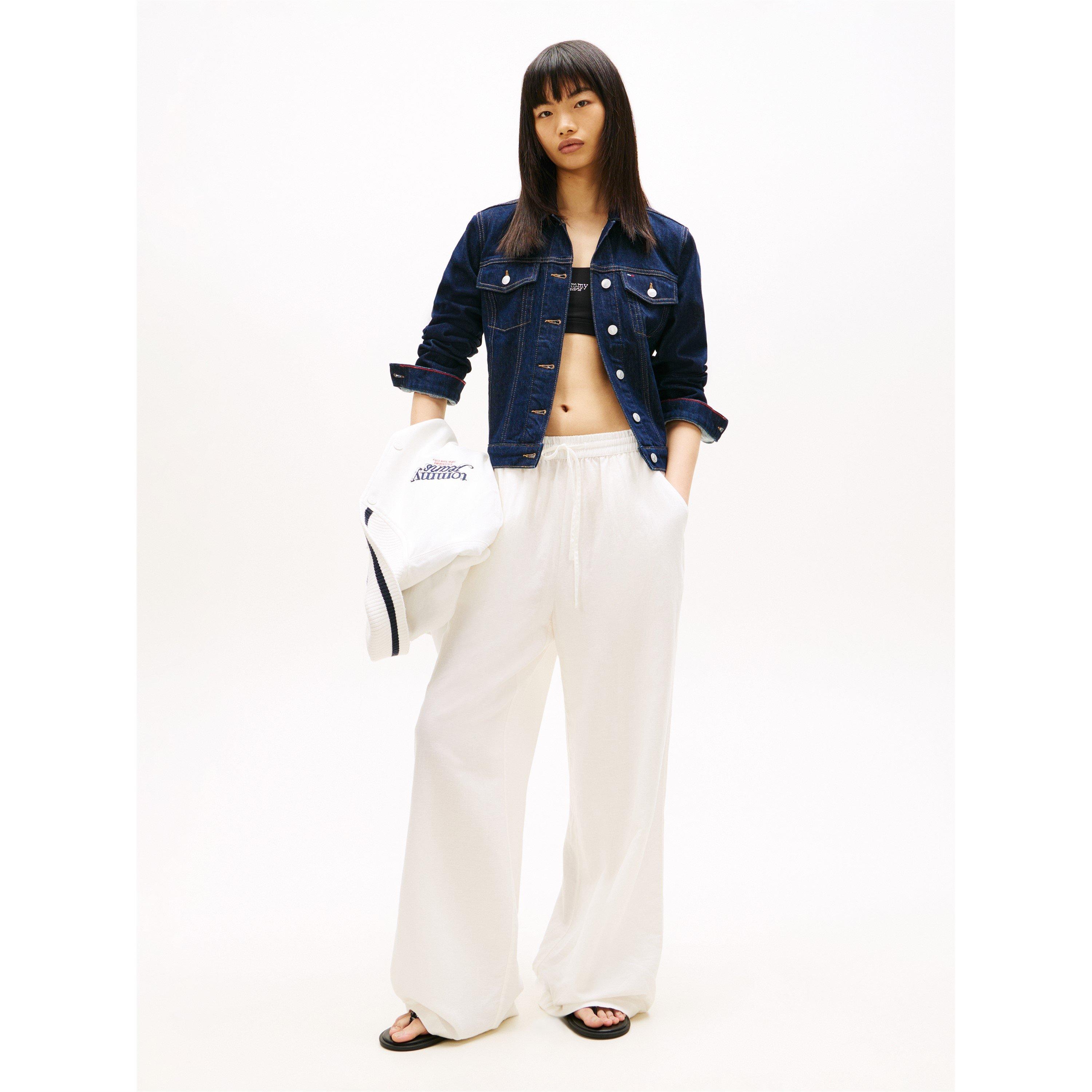 Ecru - Tommy Jeans - Women's Straight Leg Trousers - 4