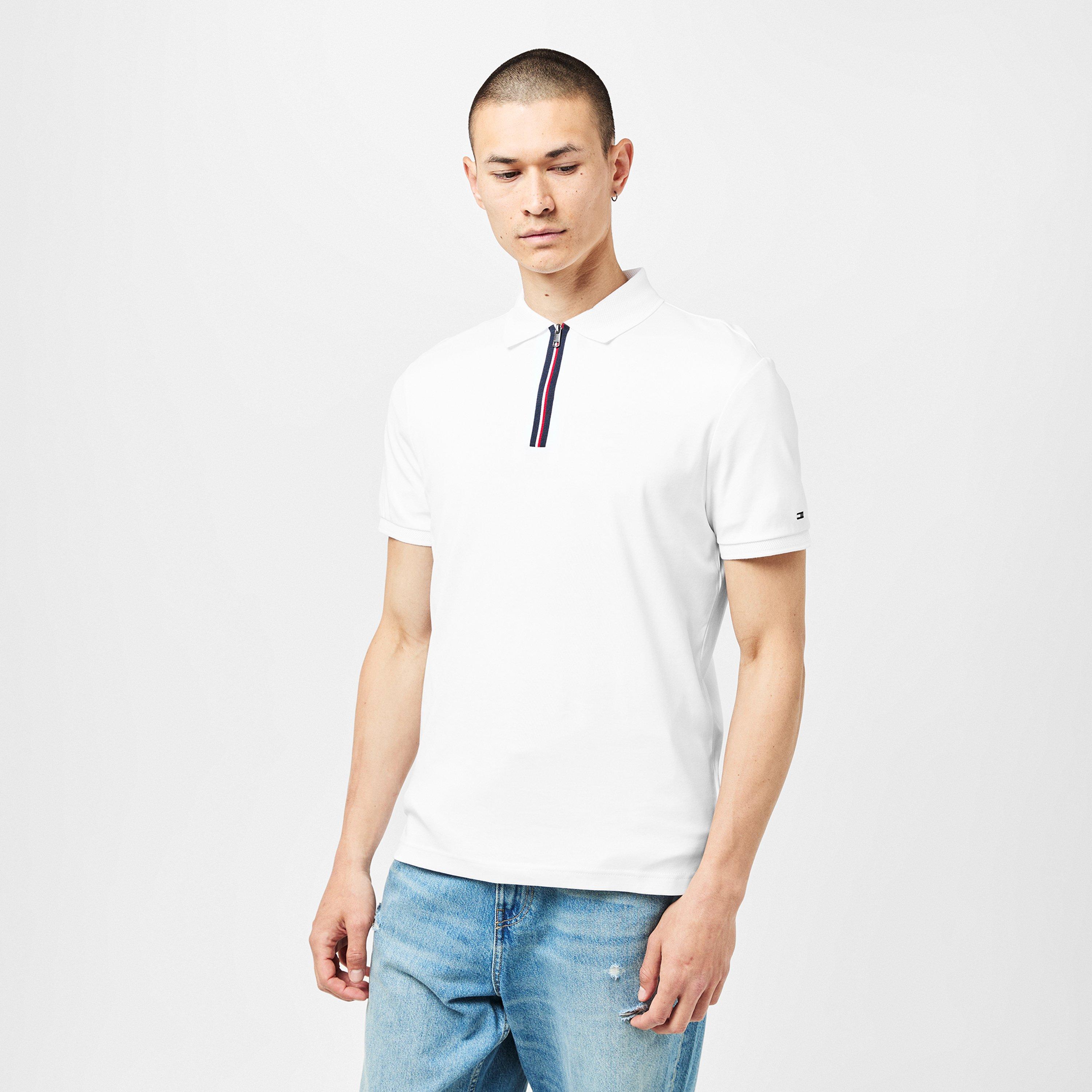 White YBR - Tommy Hilfiger - Signature Zip Placket Polo Shirt - 2