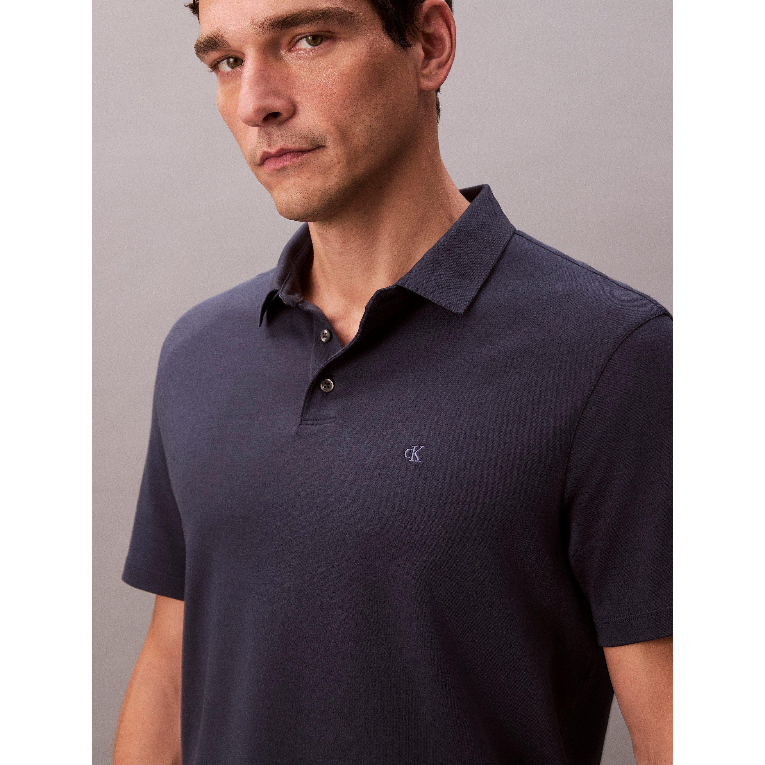 Ink - Calvin Klein Jeans - Men's Pima Short-Sleeve Polo Shirt - 5