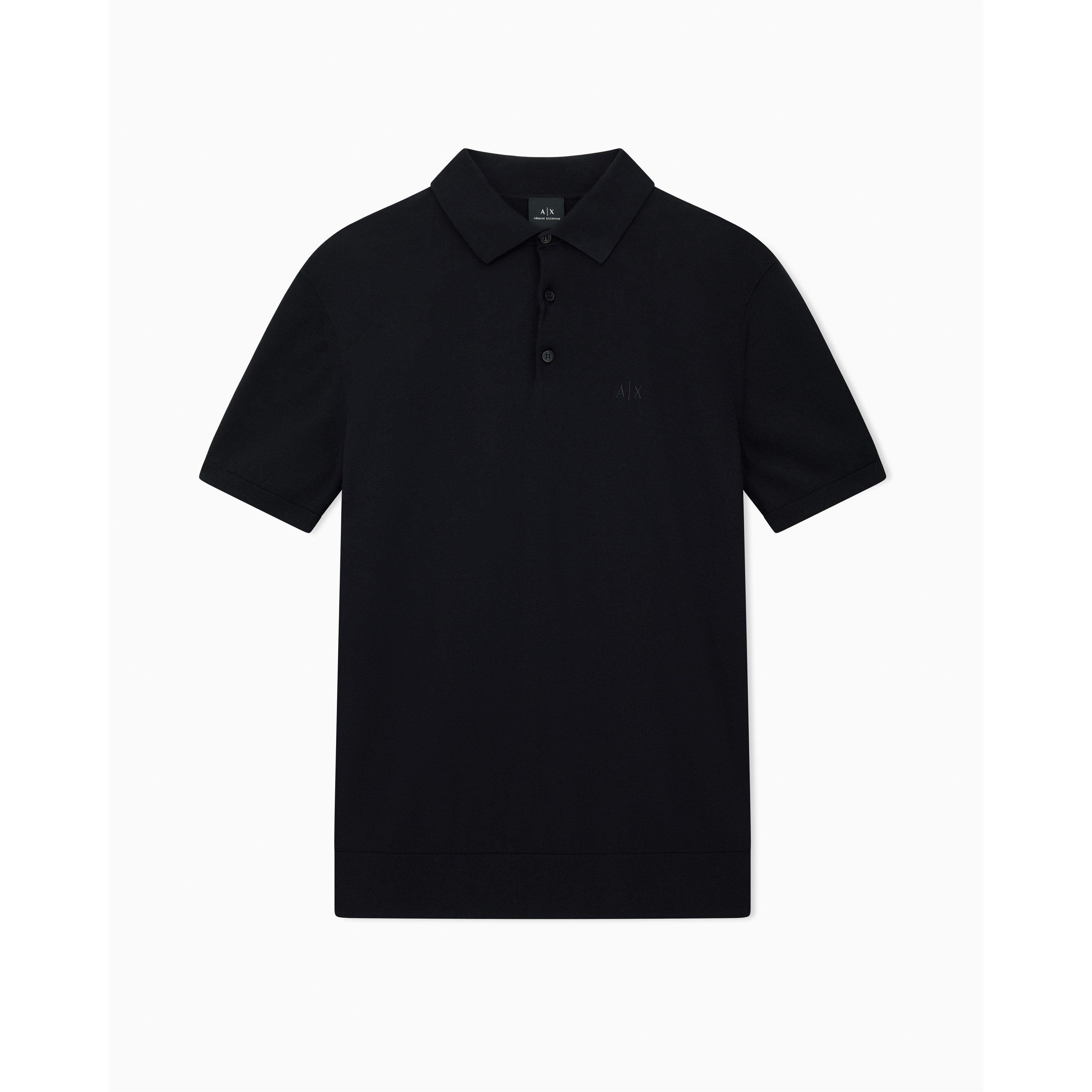 Schwarz - Armani Exchange - Men's Knitted Polo Shirt - 4