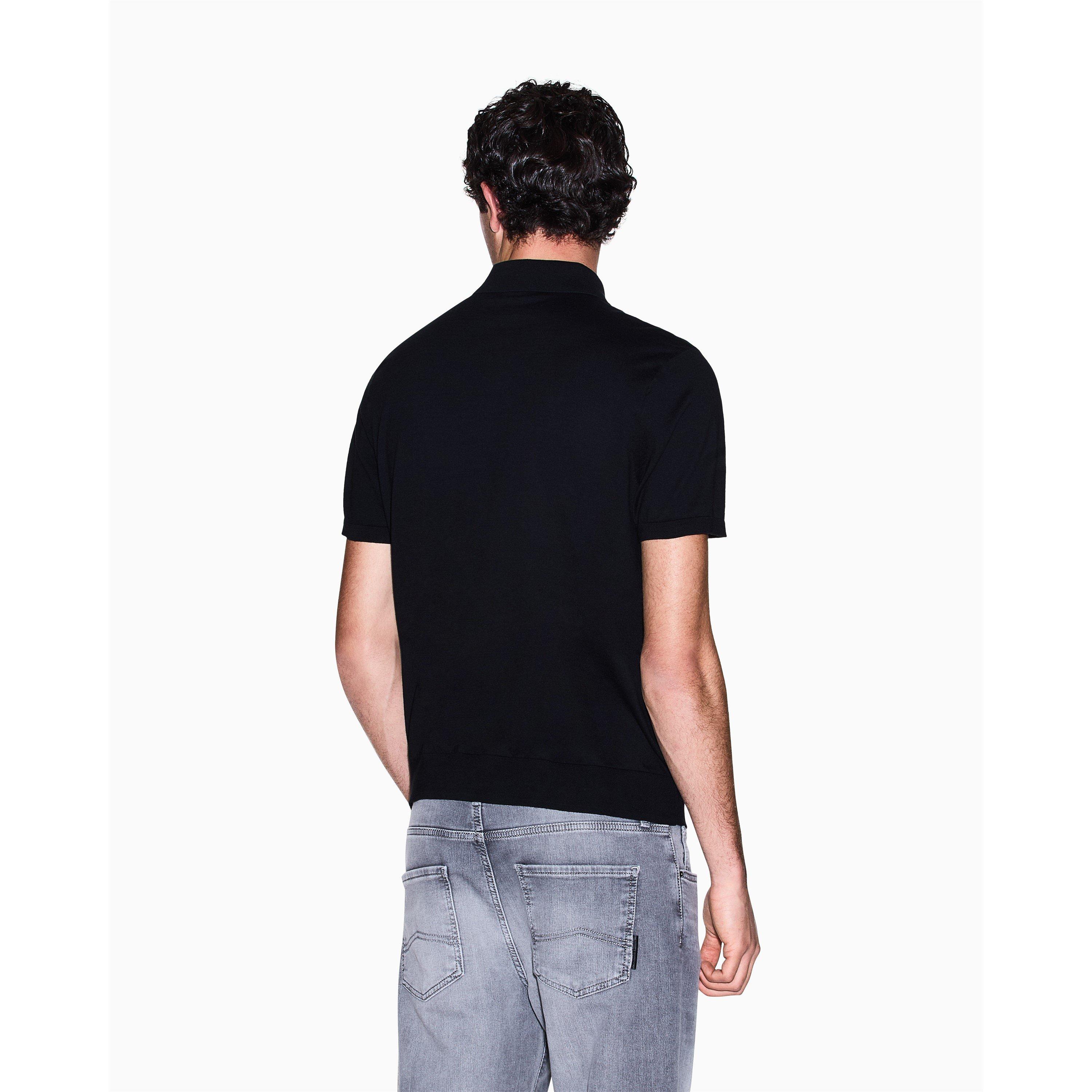 Schwarz - Armani Exchange - Men's Knitted Polo Shirt - 2