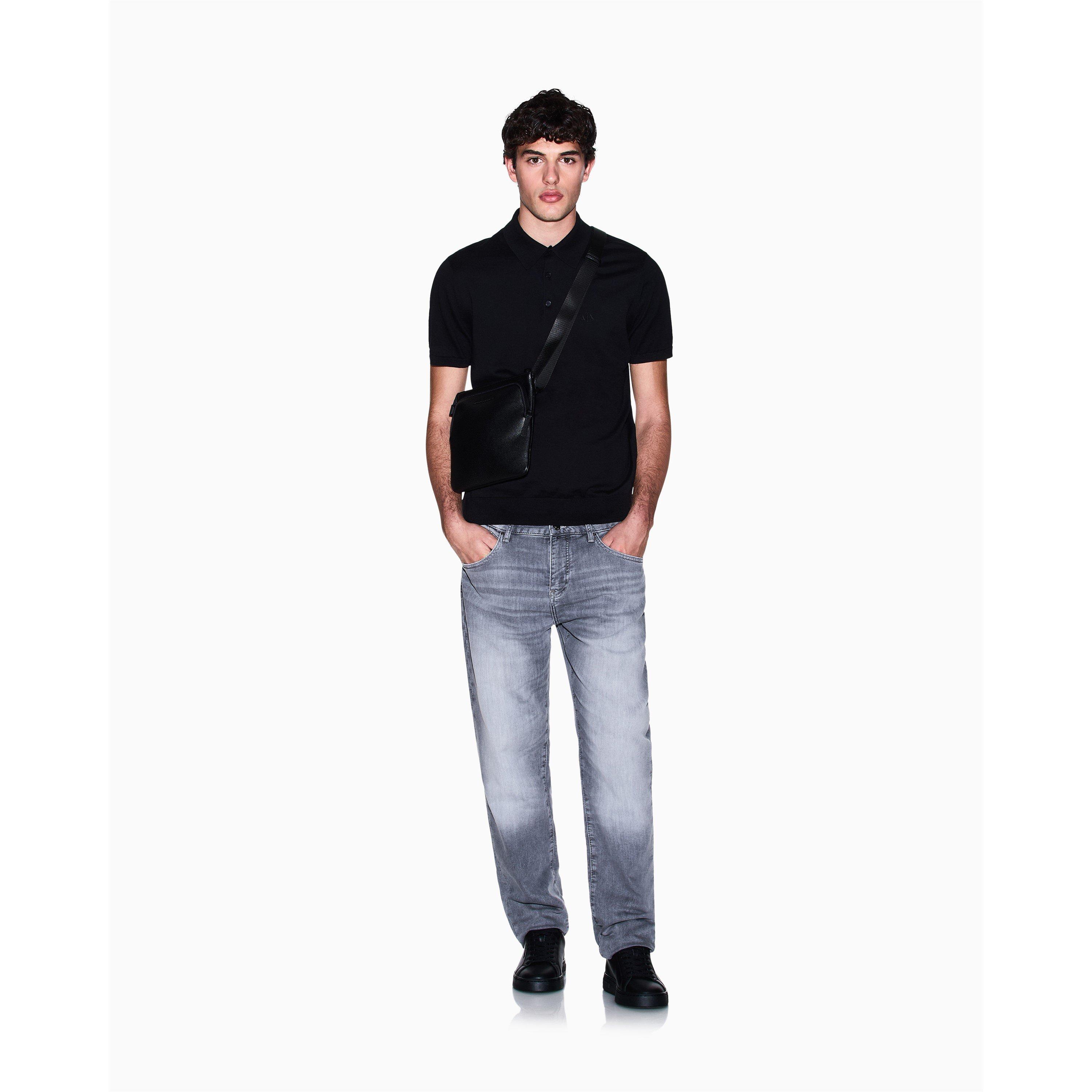 Schwarz - Armani Exchange - Men's Knitted Polo Shirt - 3