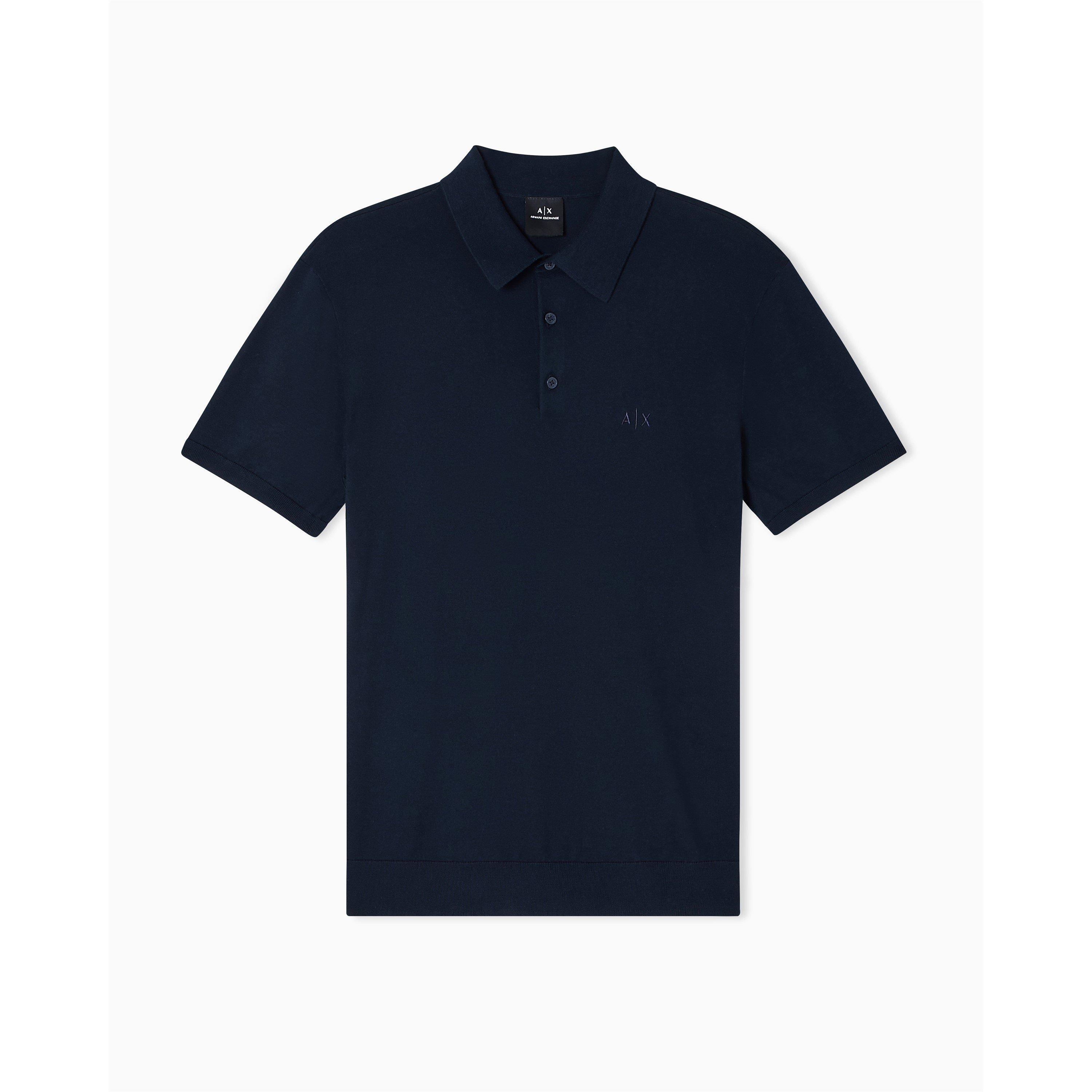 Navy - Armani Exchange - KNIT POLO - 4