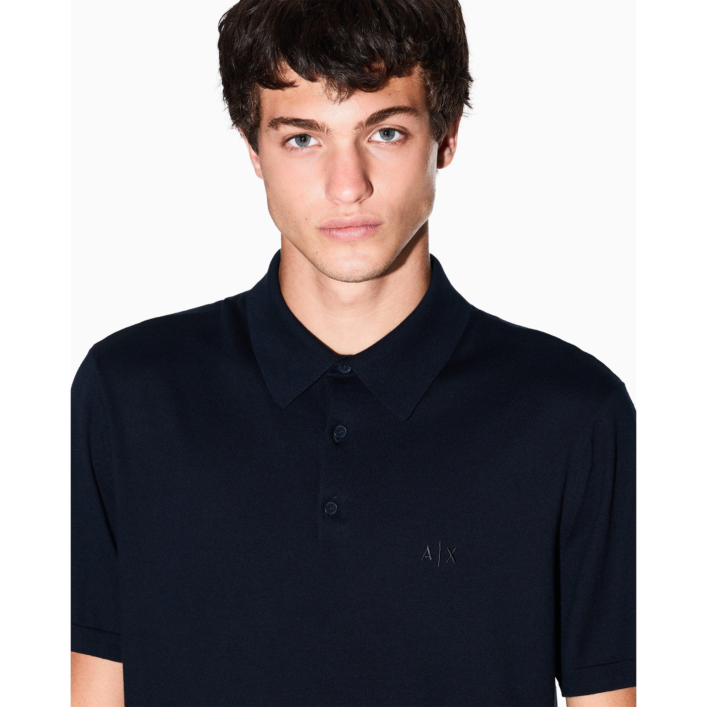 Navy - Armani Exchange - KNIT POLO - 5
