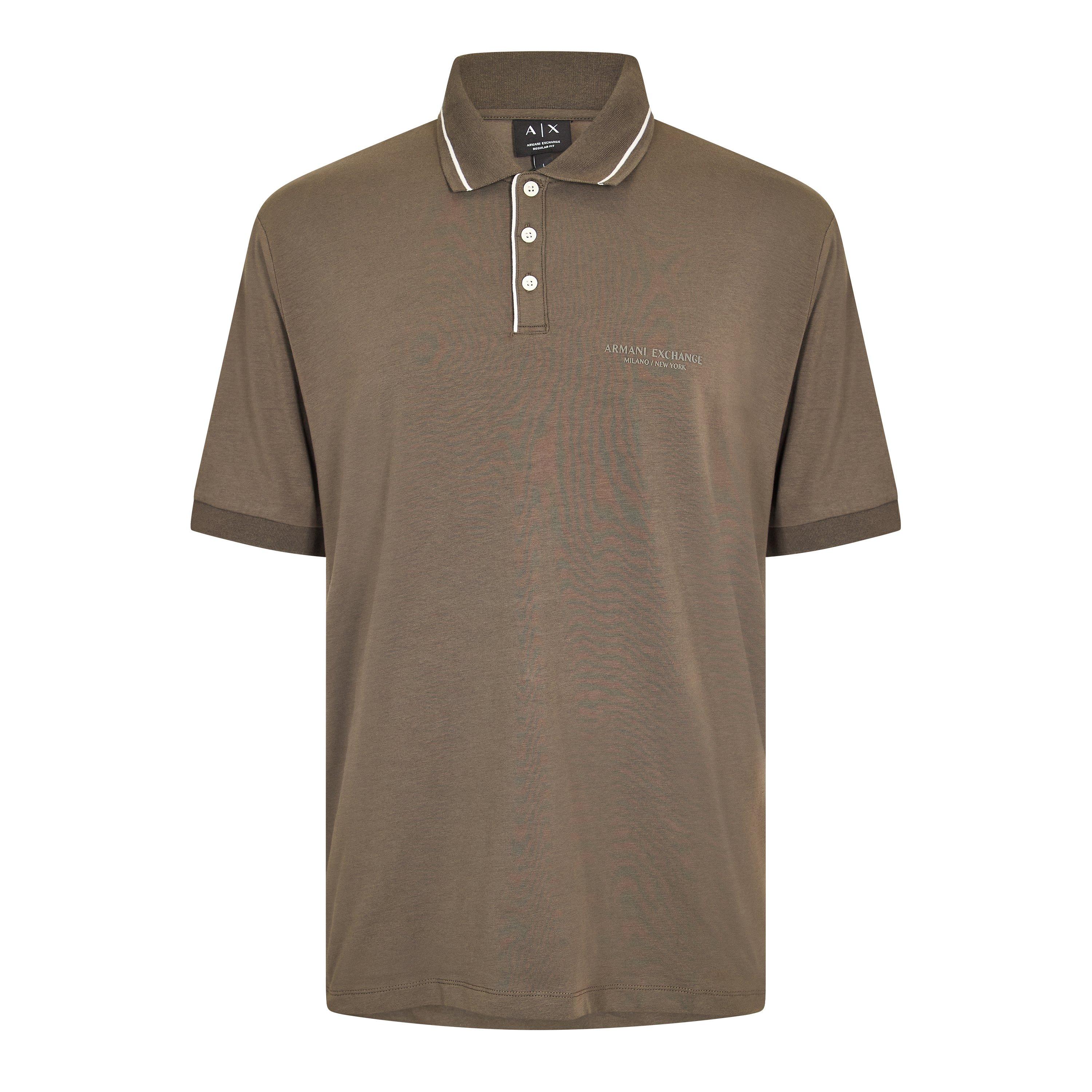 Armani Exchange Men's Short Sleeve Polo Shirt - Chimera Khaki - L