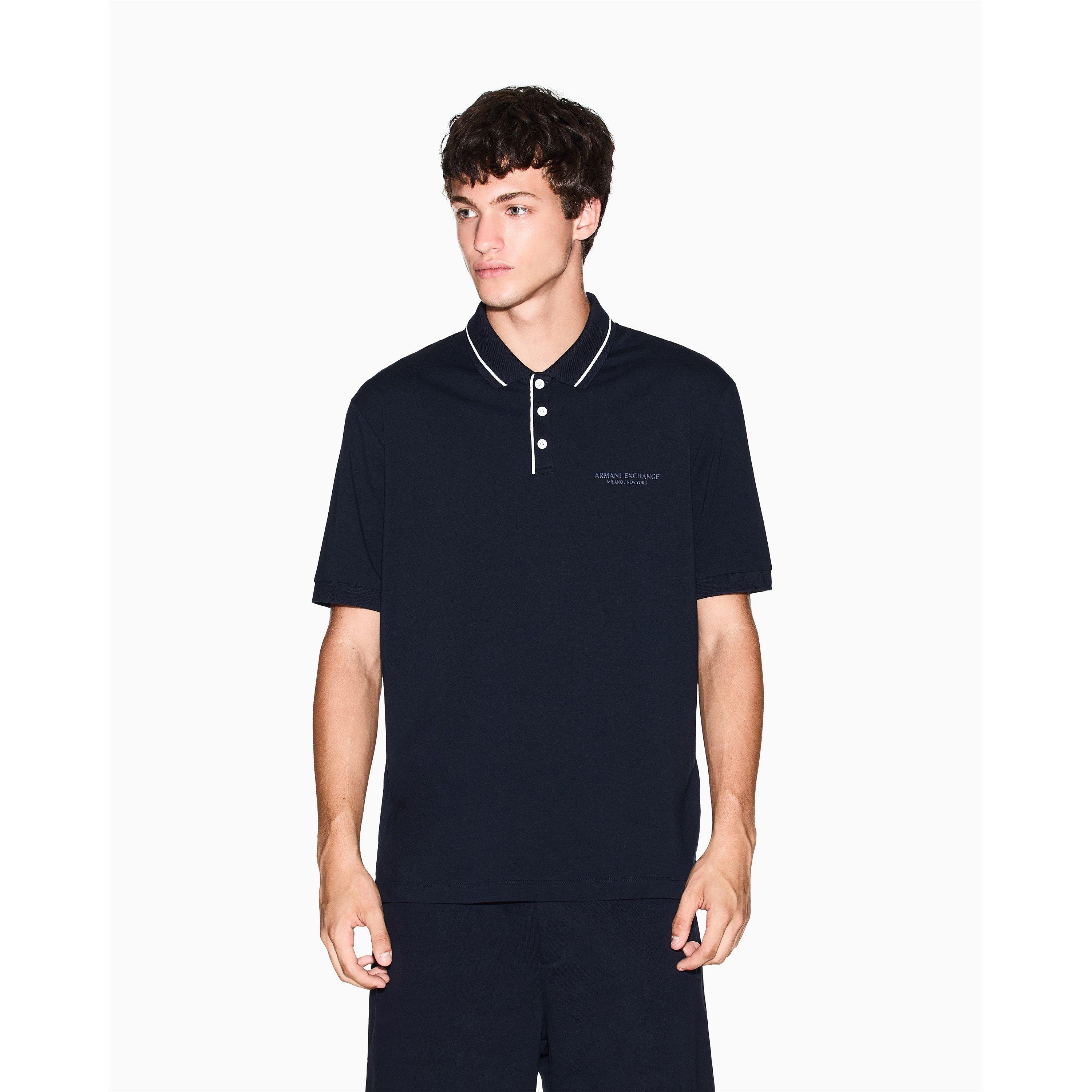 Armani Exchange Men's Short Sleeve Polo Shirt - Deep Navy - L