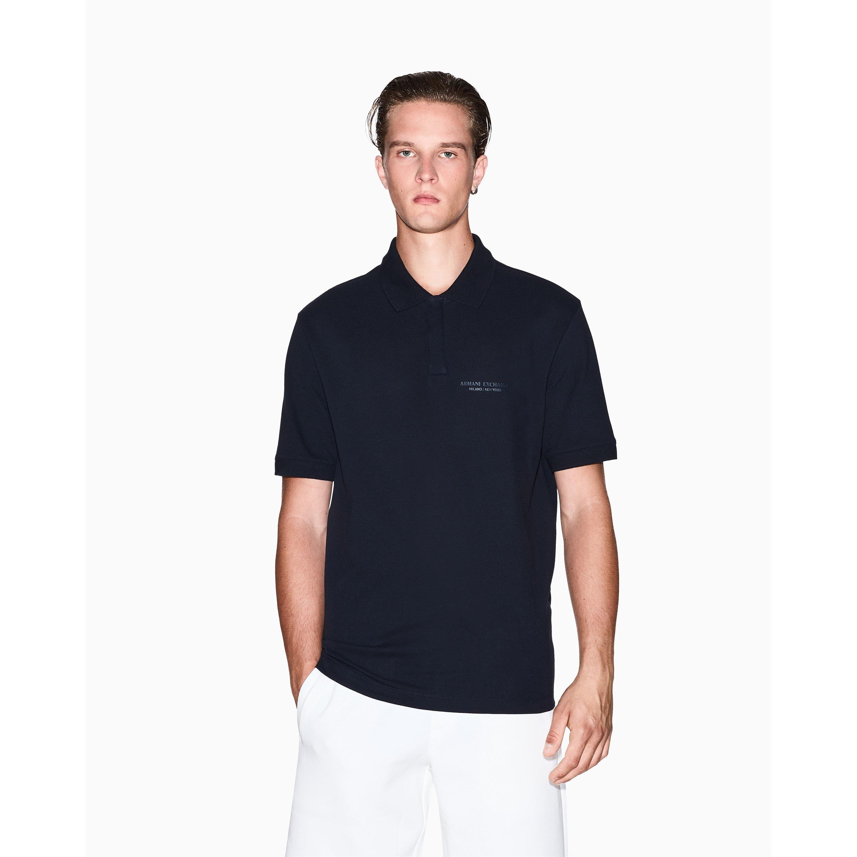 Armani Exchange Men's Short Sleeve Polo Shirt - Deep Navy - L