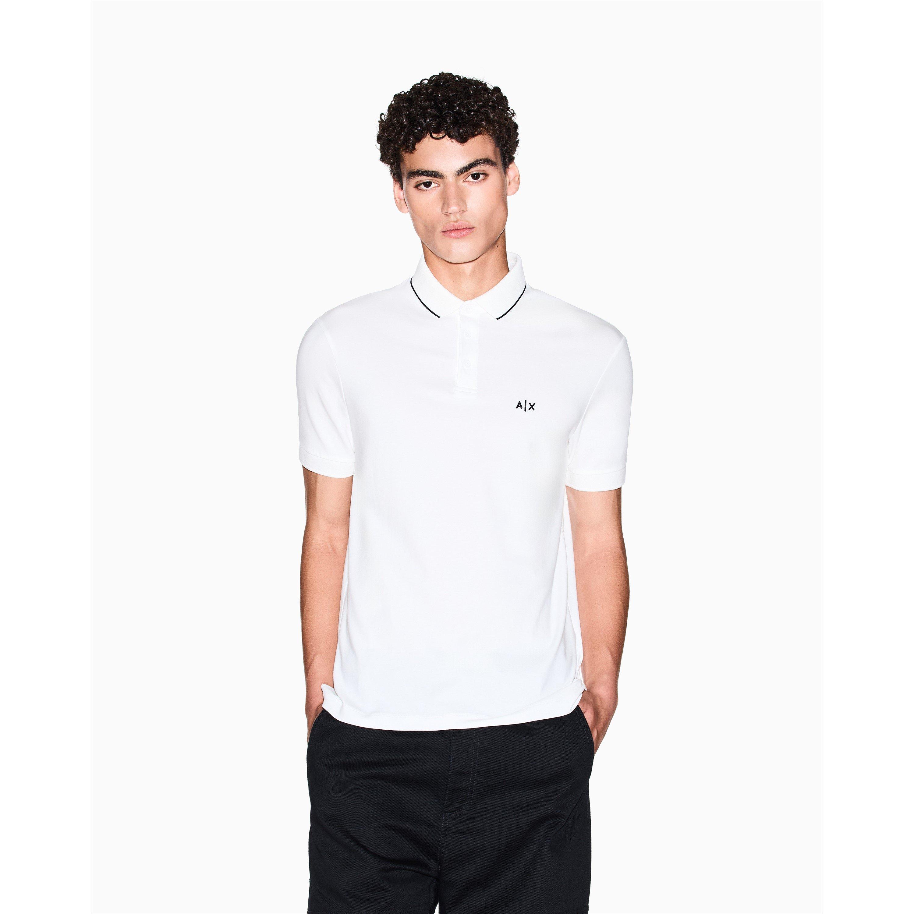 White - Armani Exchange - Men's Short Sleeve Polo Shirts - 1