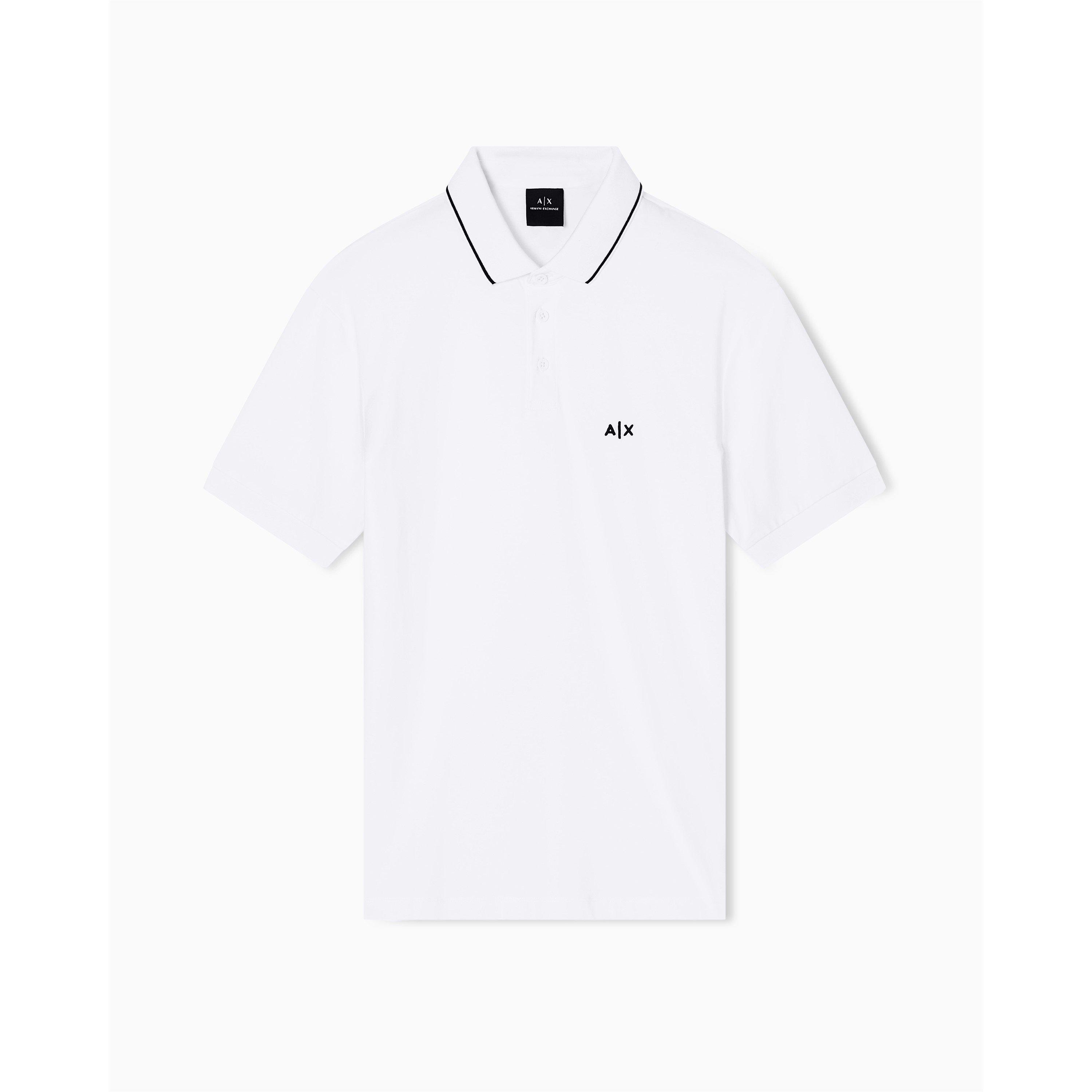 White - Armani Exchange - Men's Short Sleeve Polo Shirts - 4