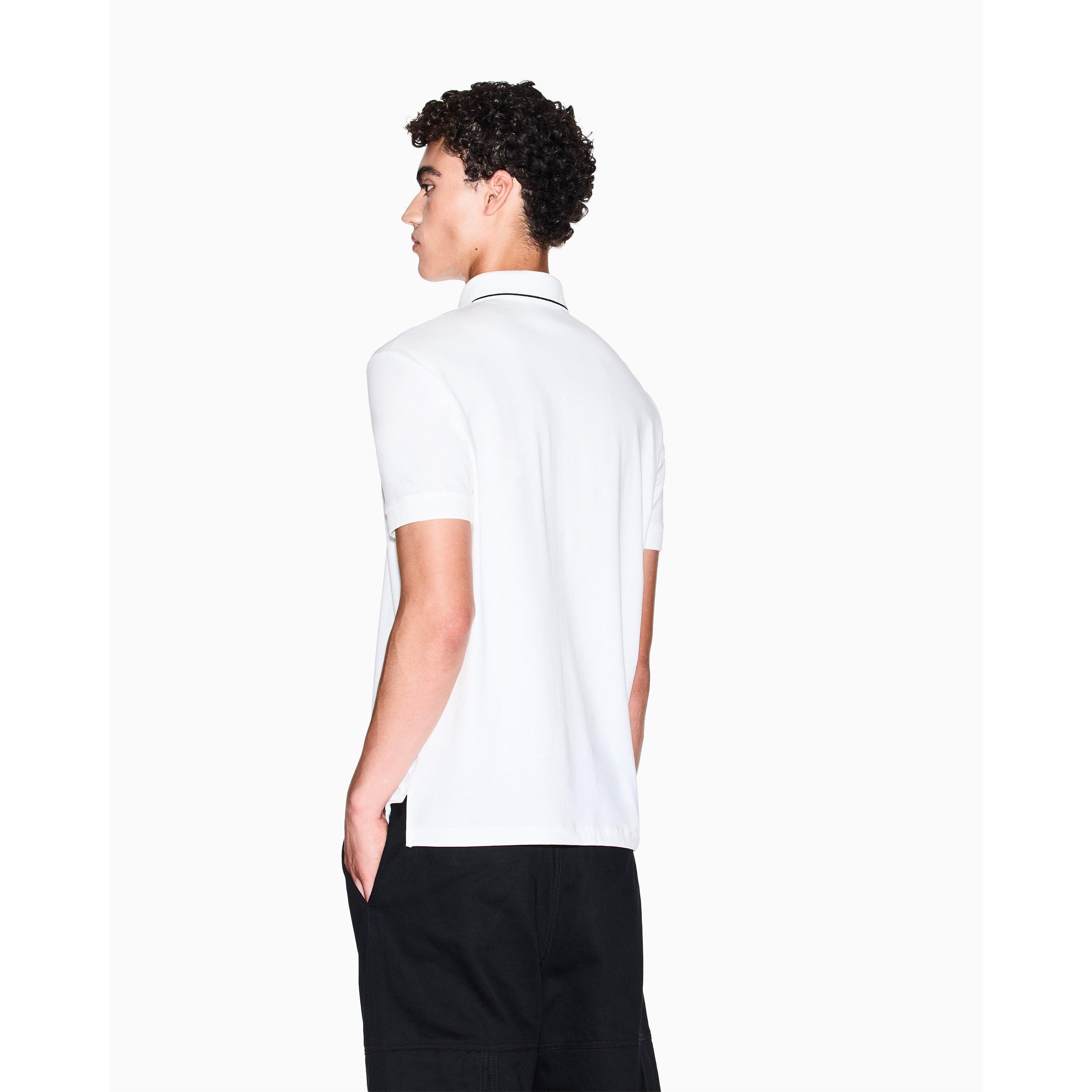 White - Armani Exchange - Men's Short Sleeve Polo Shirts - 2