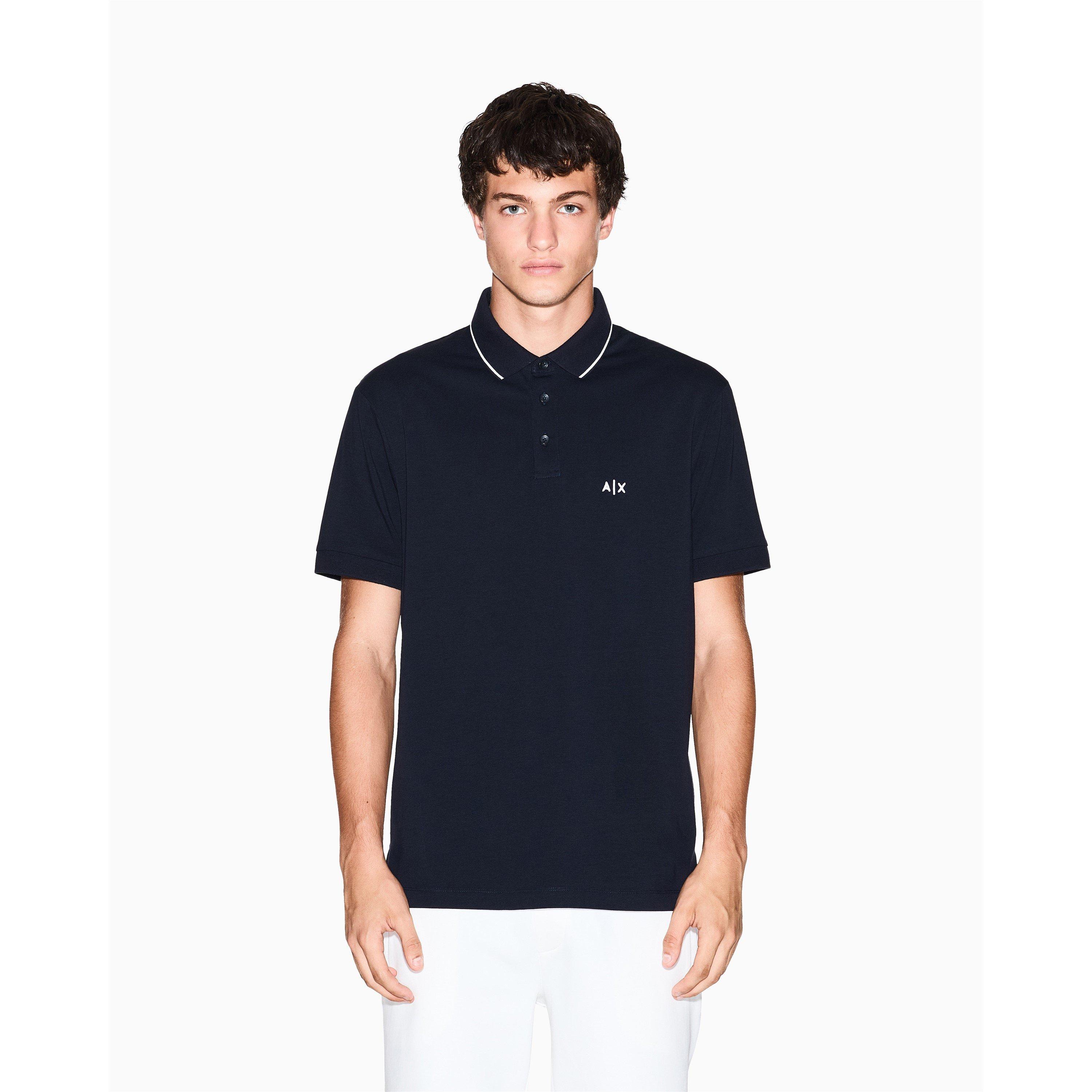 Armani Exchange Men's Short Sleeve Polo Shirts - Deep Navy - L