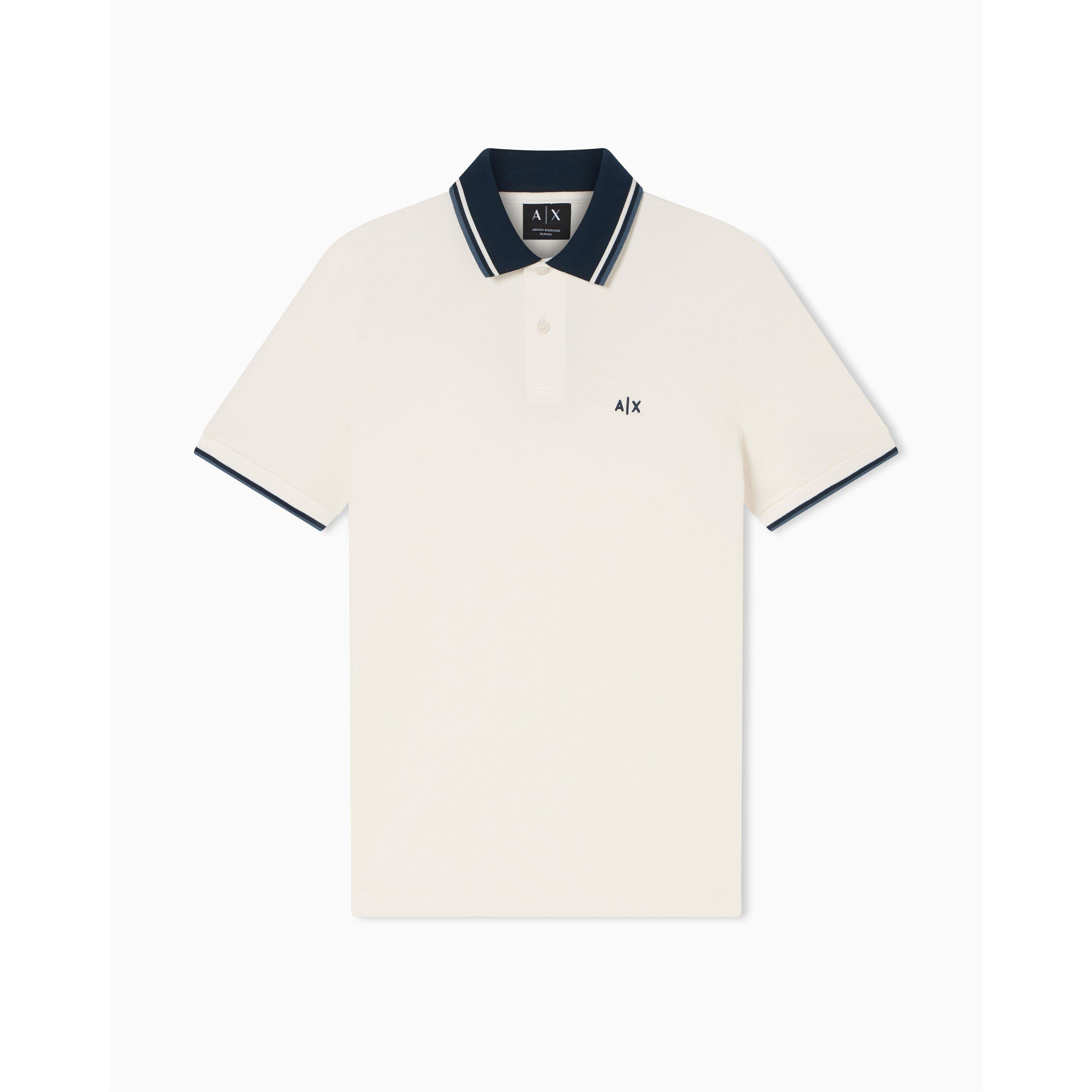 Off White - Armani Exchange - Men's Short Sleeve Polo Shirt - 1