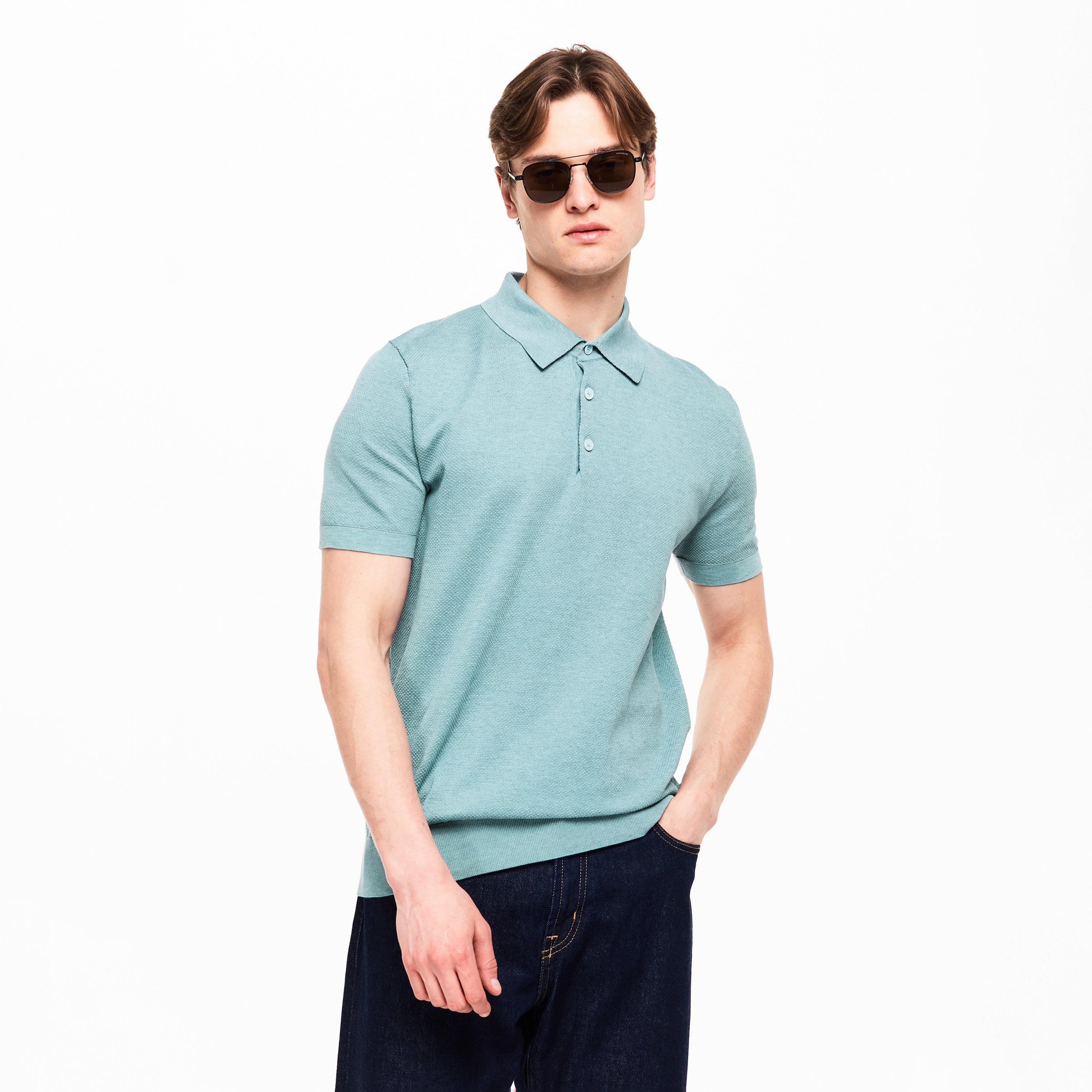 Nile/Graphite - Brioni - Men's Short Sleeve Polo Shirt - 3