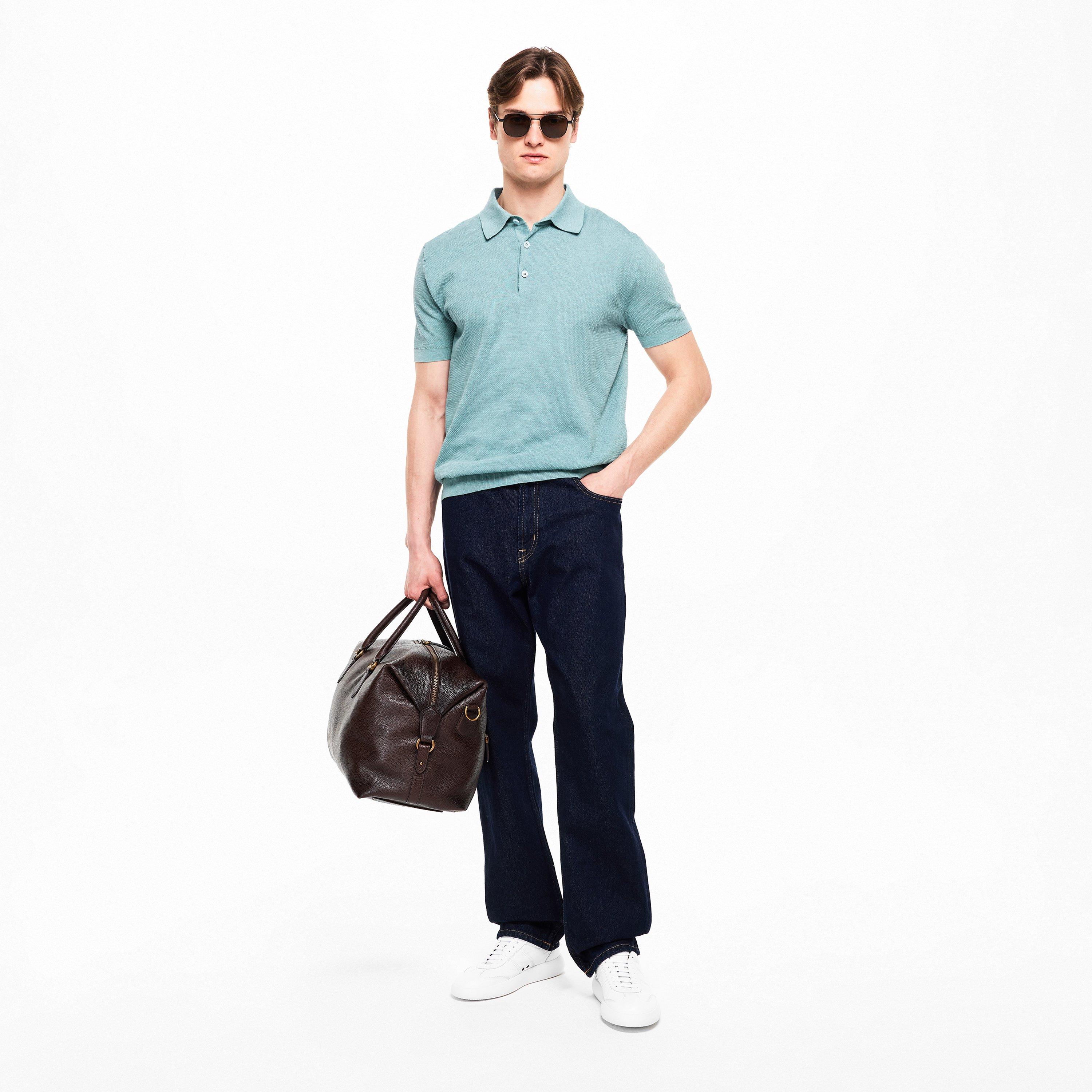 Nile/Graphite - Brioni - Men's Short Sleeve Polo Shirt - 6