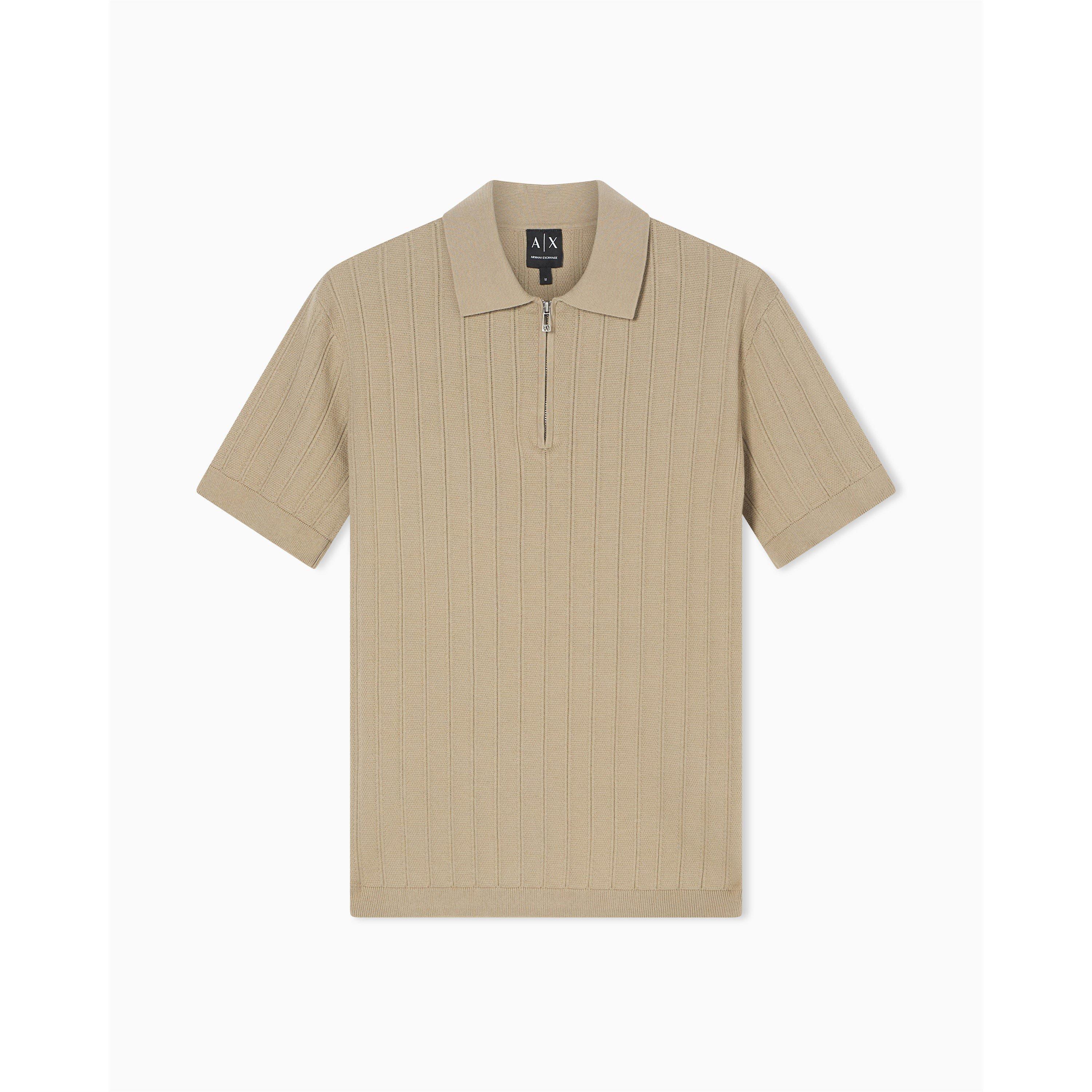 Winter Beige - Armani Exchange - Men's Knitted Polo Shirt - 1