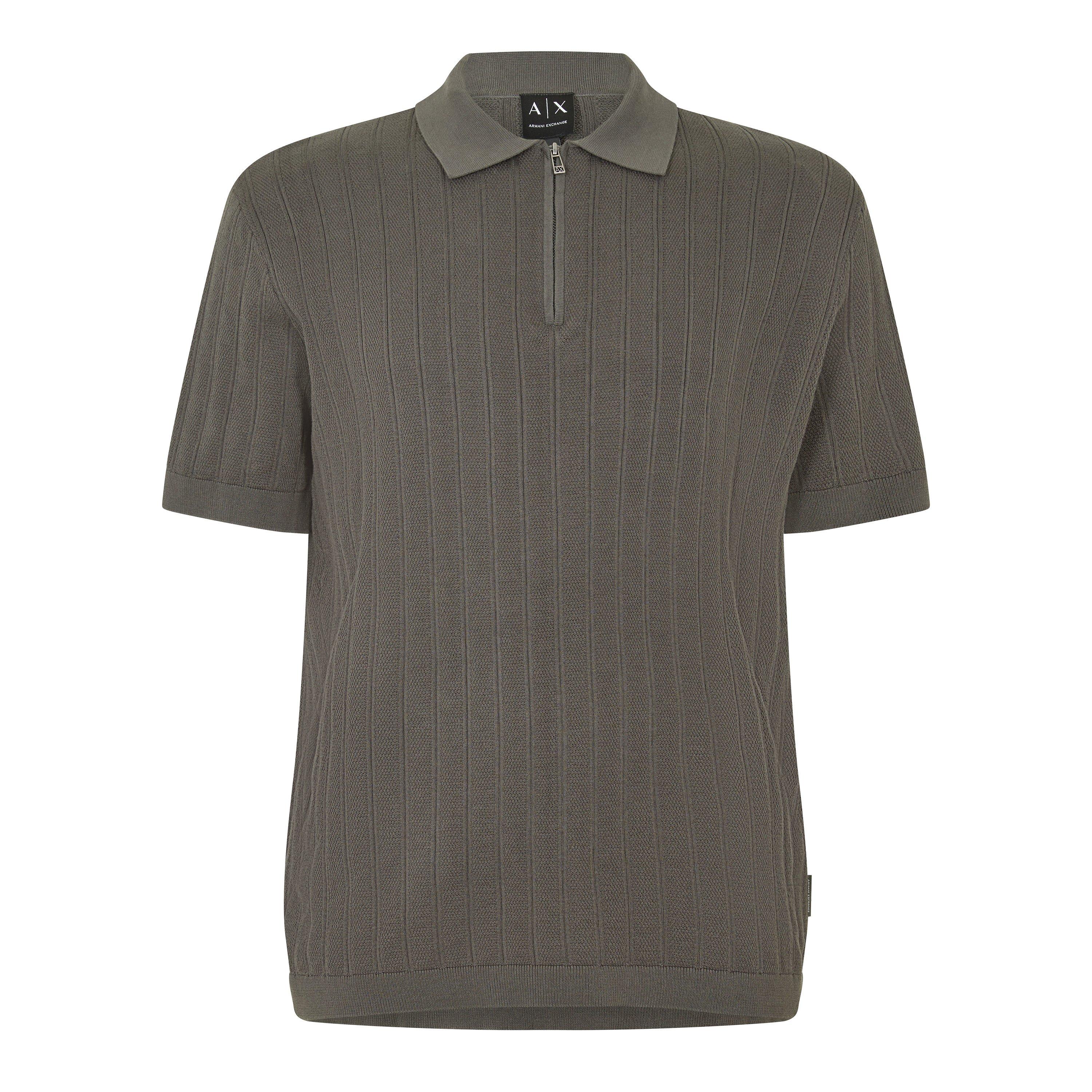 Armani Exchange Men's Chimera Khaki Knitted Polo Shirt - M