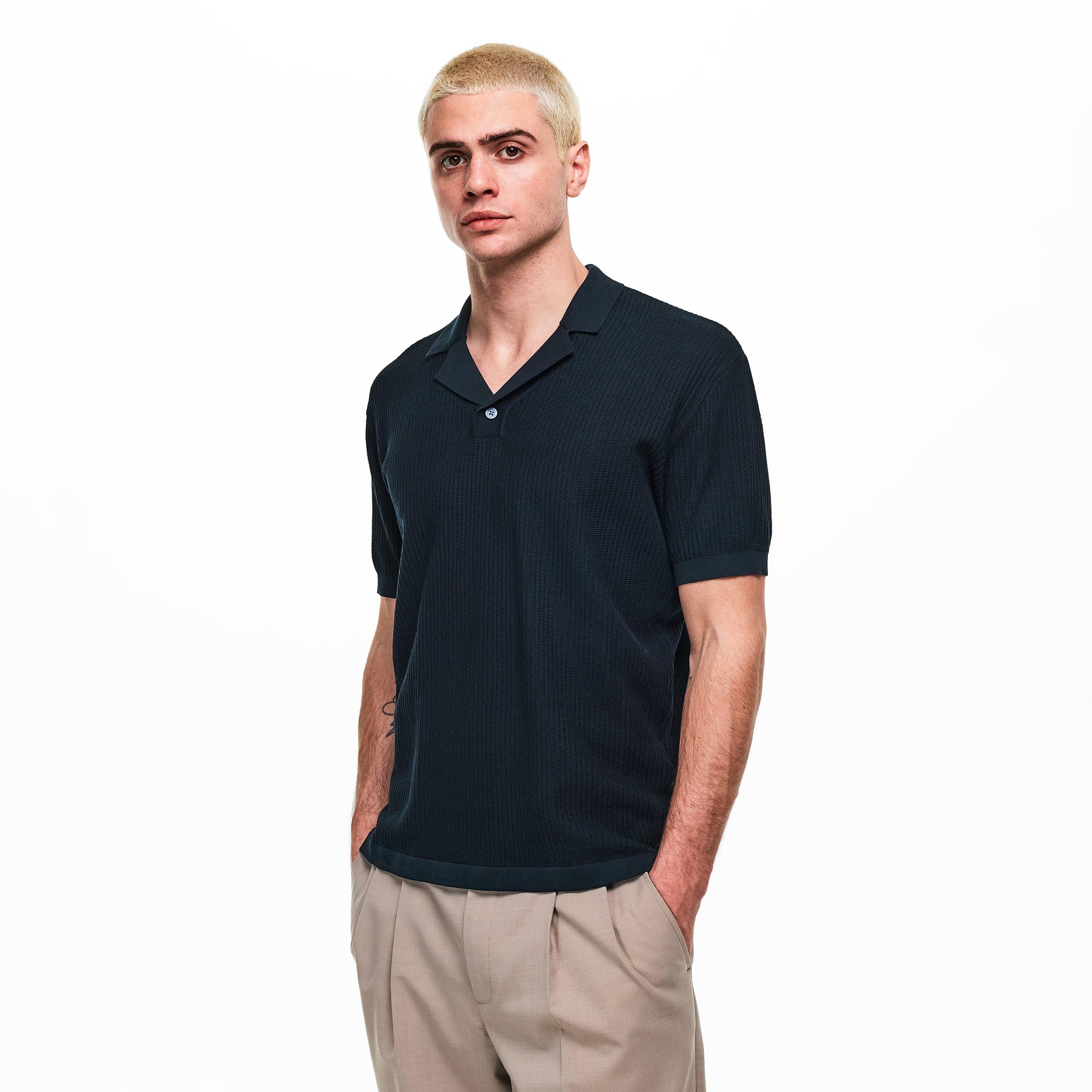 Deep Navy - Armani Exchange - Men's Knitted Polo Shirt - 3