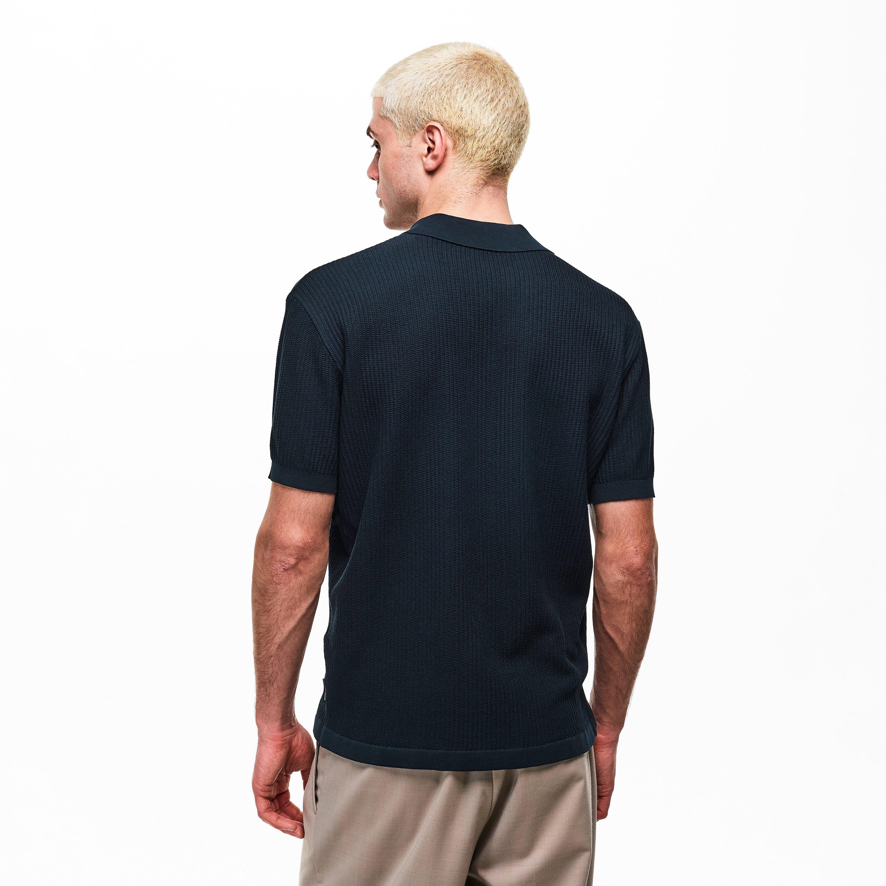 Deep Navy - Armani Exchange - Men's Knitted Polo Shirt - 4