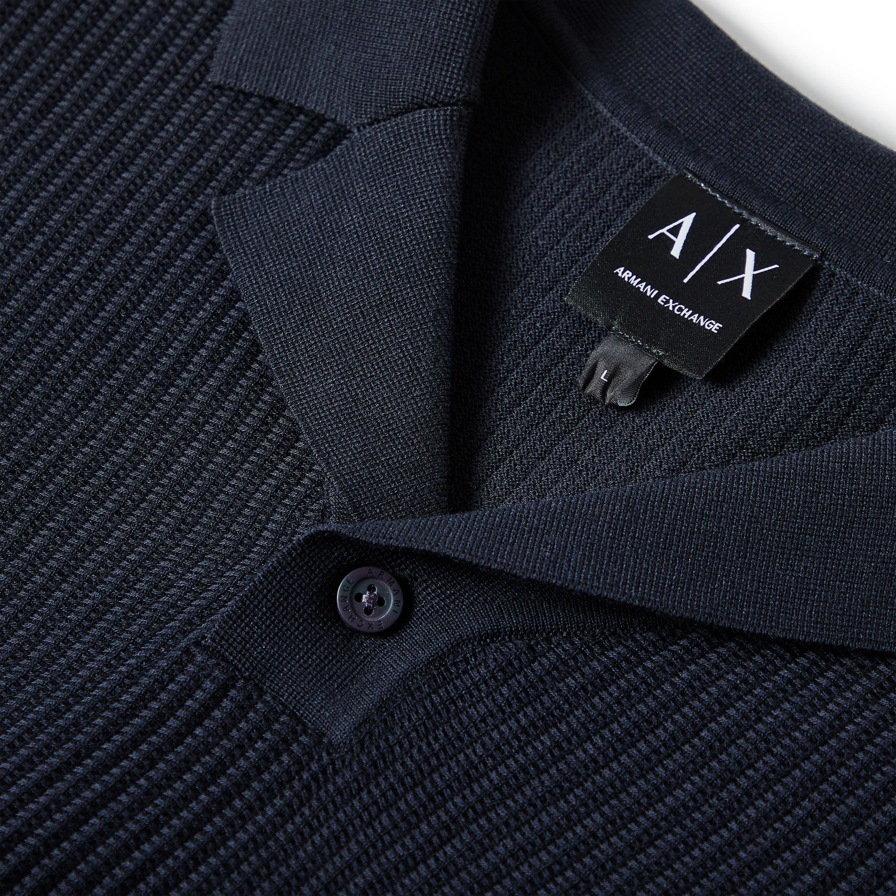 Deep Navy - Armani Exchange - Men's Knitted Polo Shirt - 5