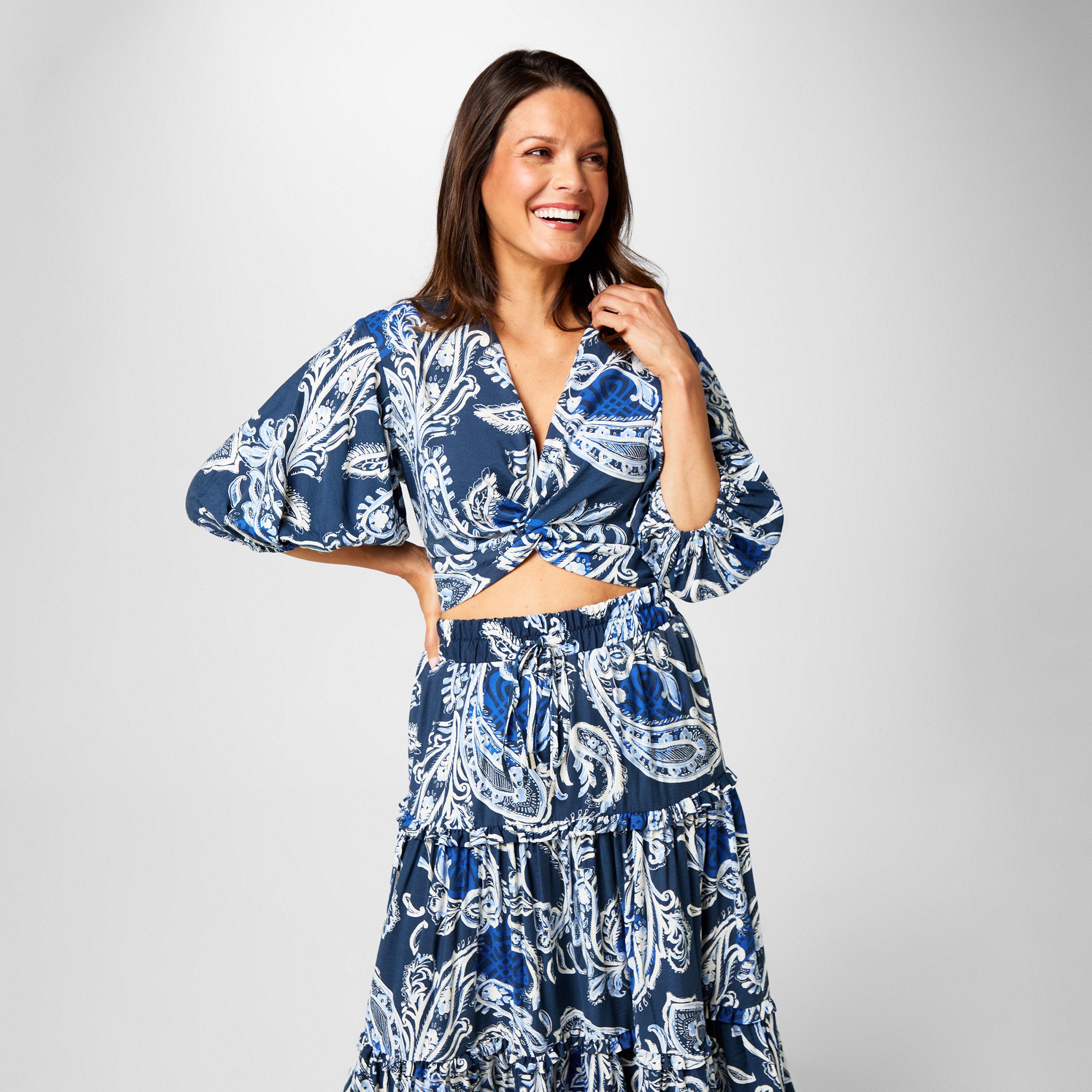 Paisley Print - Biba - Cropped Blouse - 1