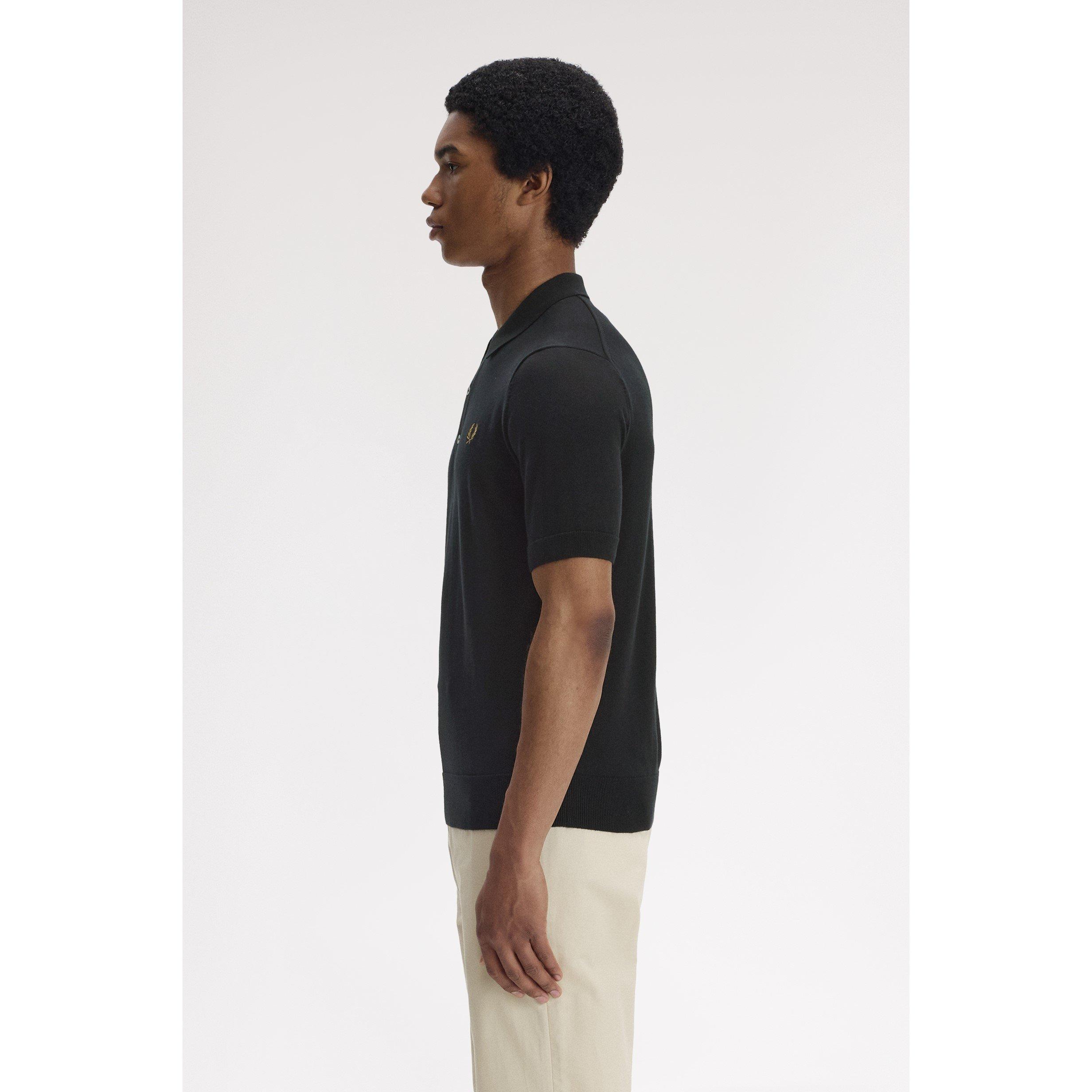Blk/Gld 198 - Fred Perry - Fred Knitted Polo Sn62 - 4
