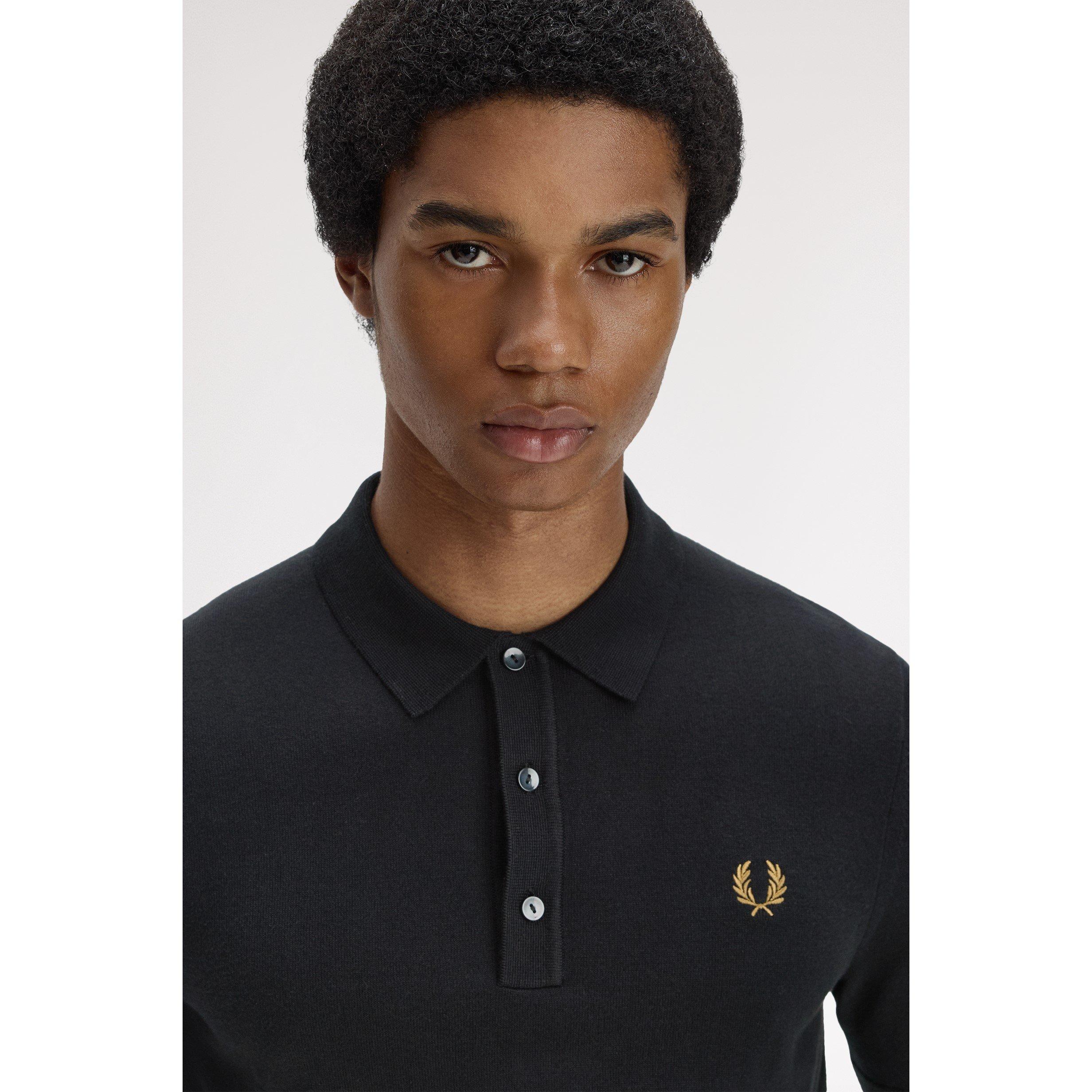 Blk/Gld 198 - Fred Perry - Fred Knitted Polo Sn62 - 5