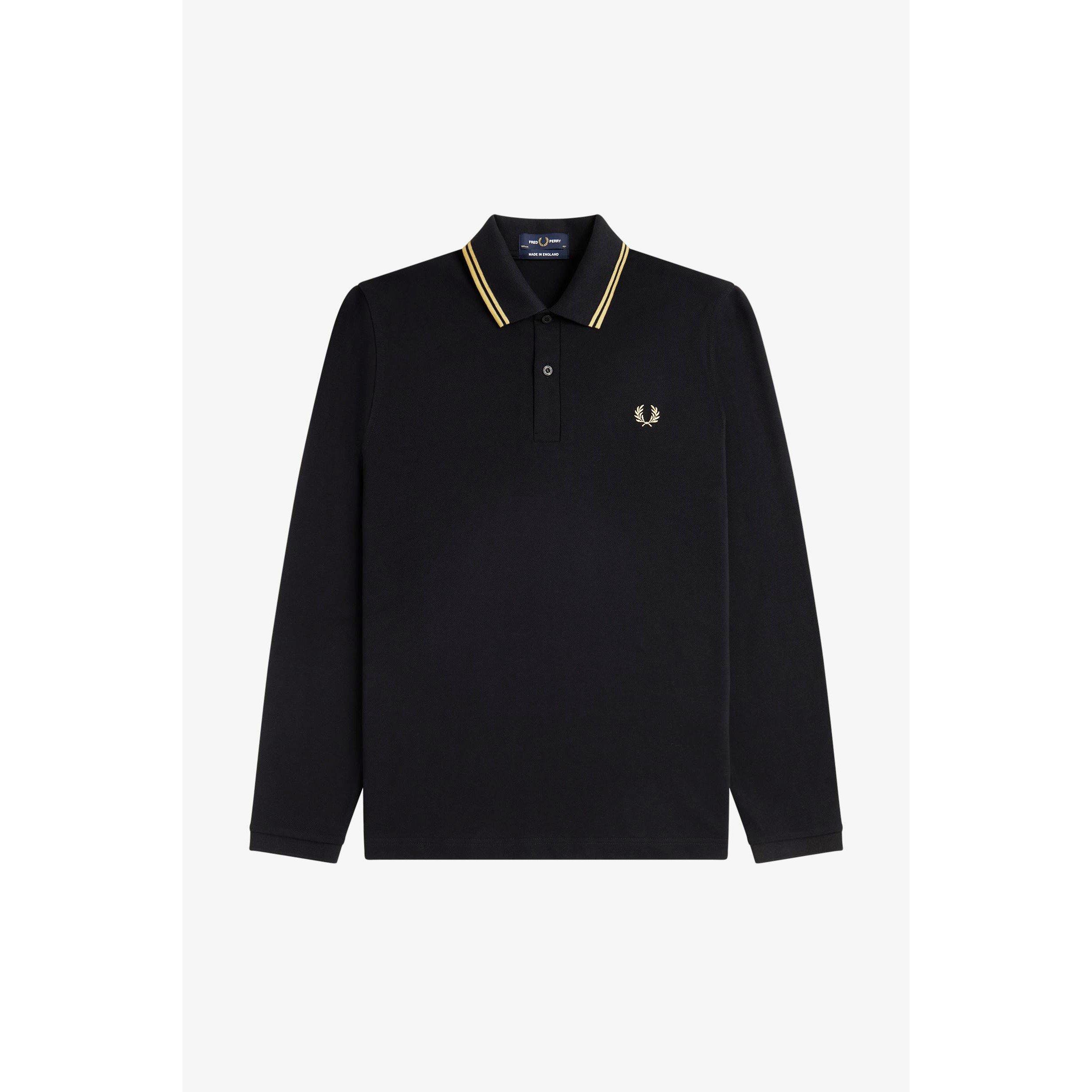 Fred Perry Men's Blk/Gld 157 Fred Mie Tip Polo Sn62