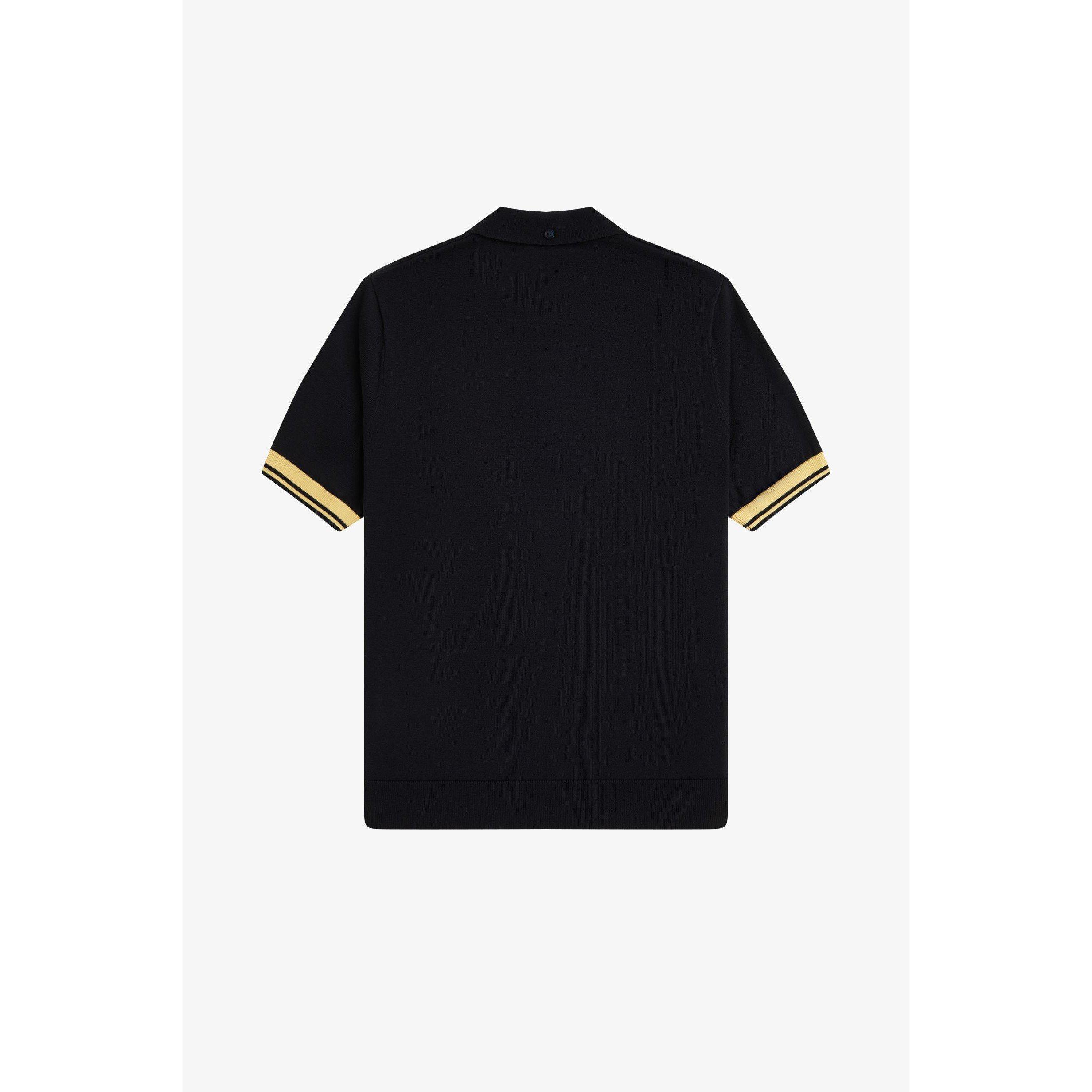 Blk/Gld 90A - Fred Perry - Fred Knit Cuff Polo Sn62 - 2
