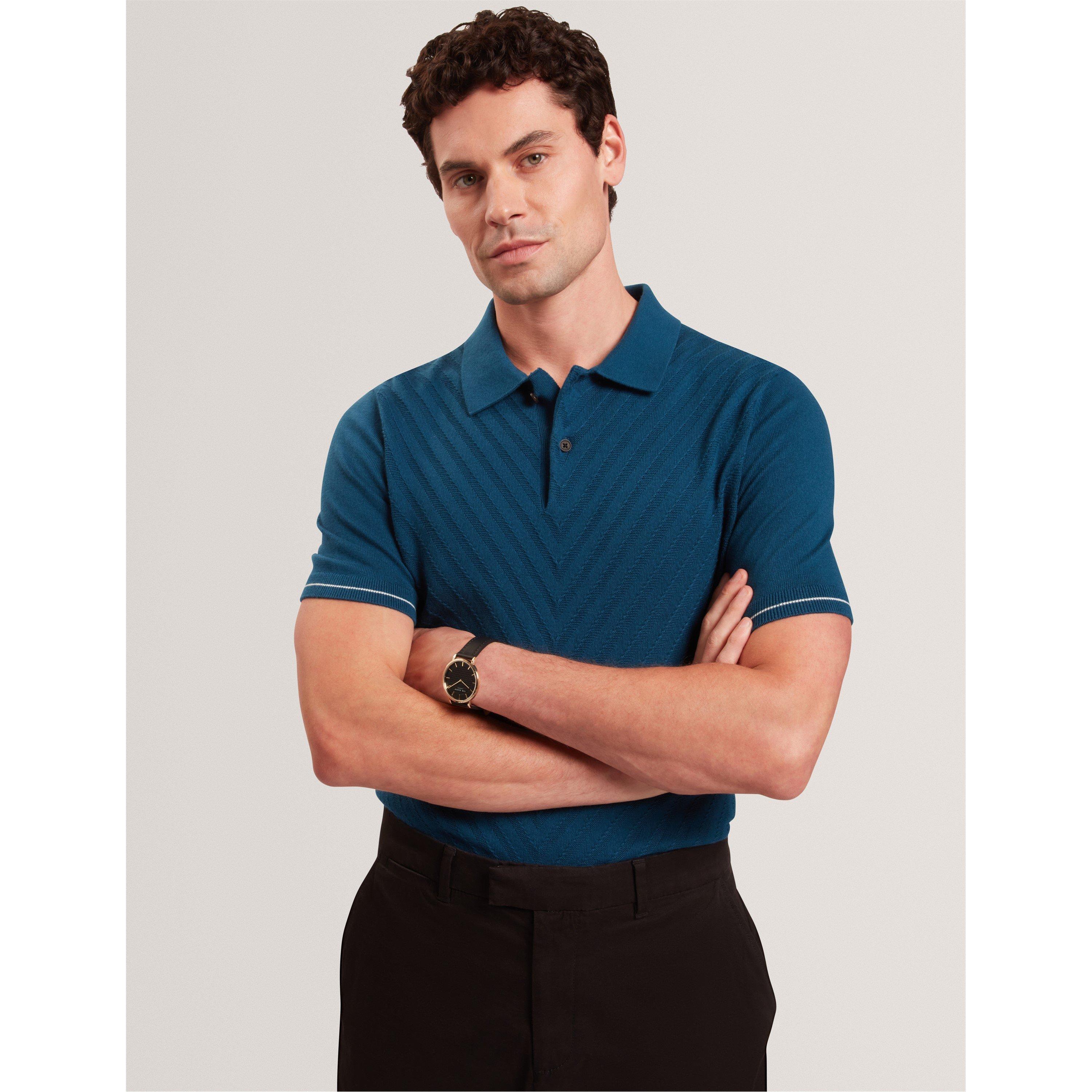 Navy - Ted Baker - Ted SS Print Polo Sn61 - 2