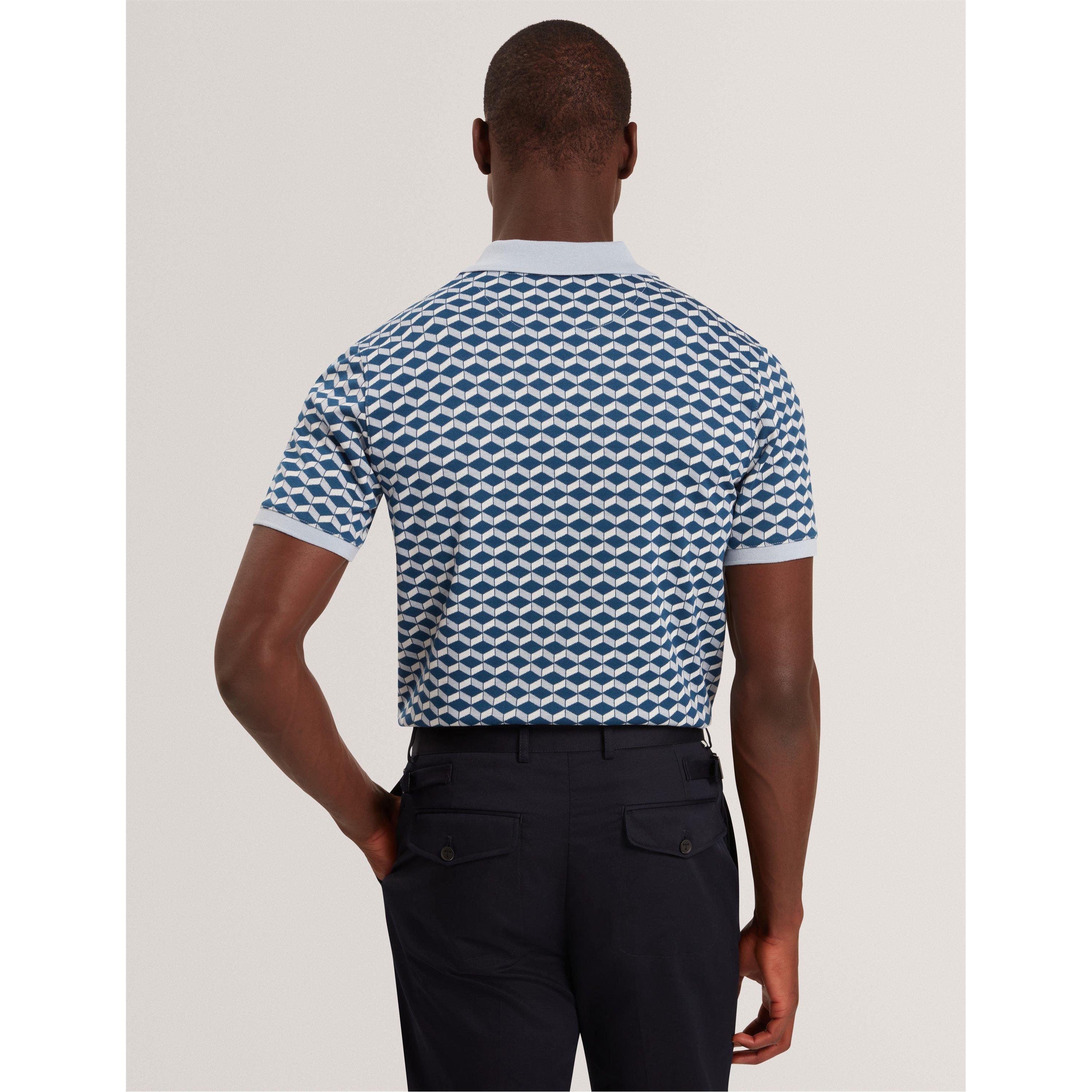 Dk-Blue - Ted Baker - Ted SS Jacquard Polo Sn61 - 3