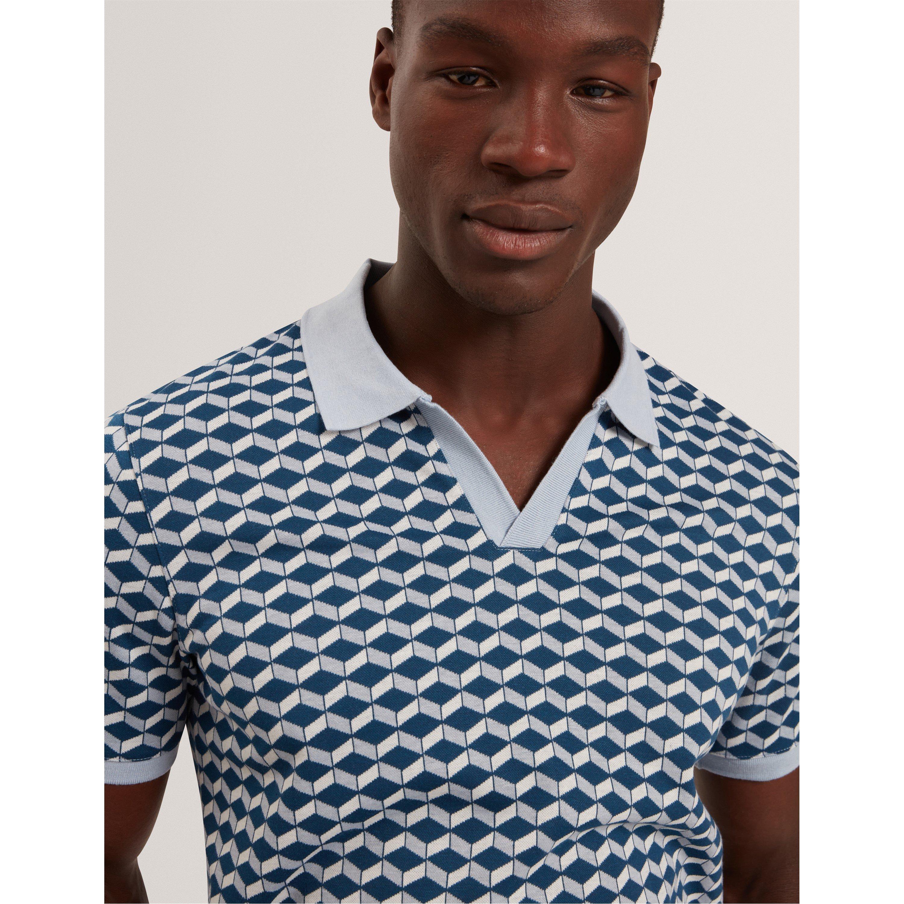 Dk-Blue - Ted Baker - Ted SS Jacquard Polo Sn61 - 4