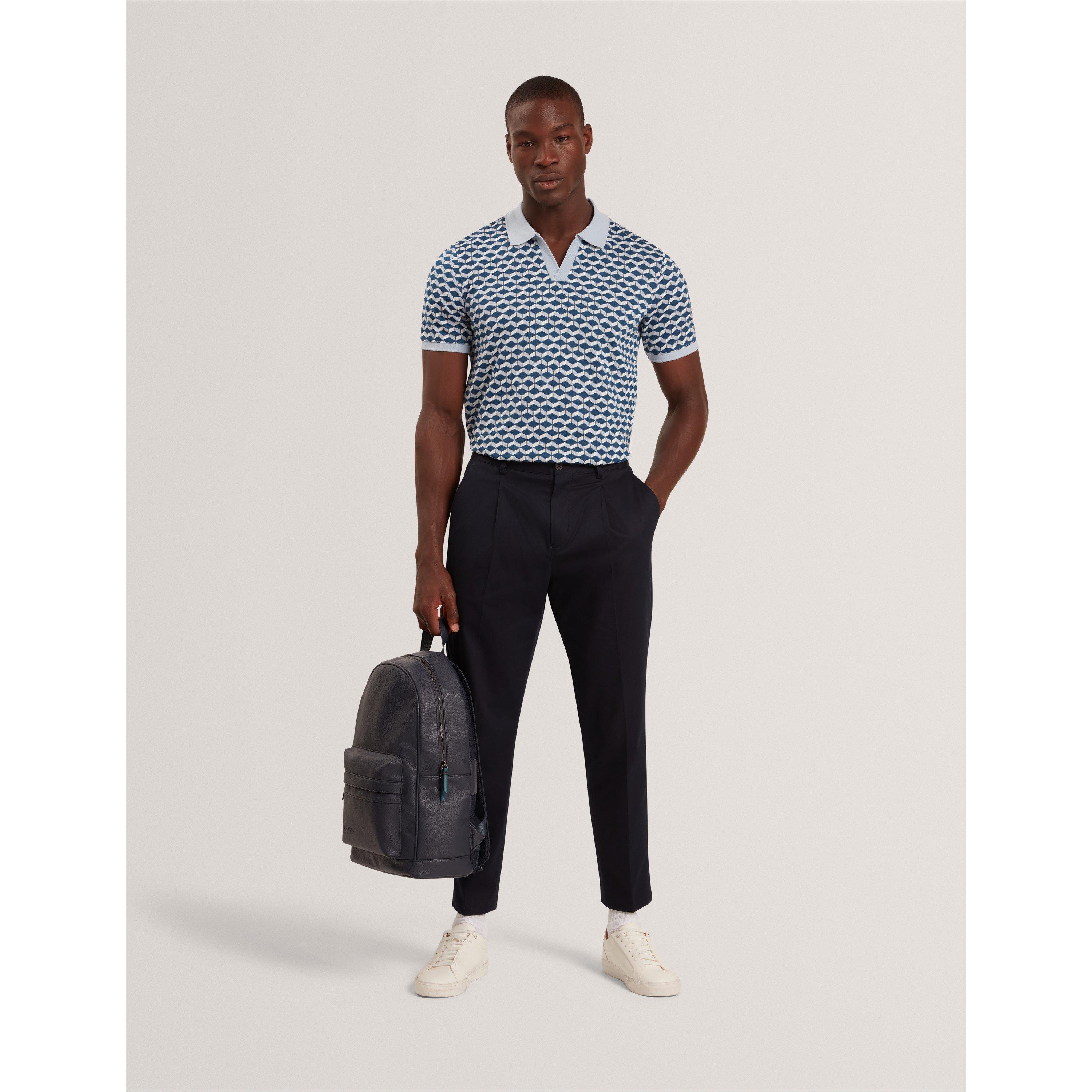 Dk-Blue - Ted Baker - Ted SS Jacquard Polo Sn61 - 5