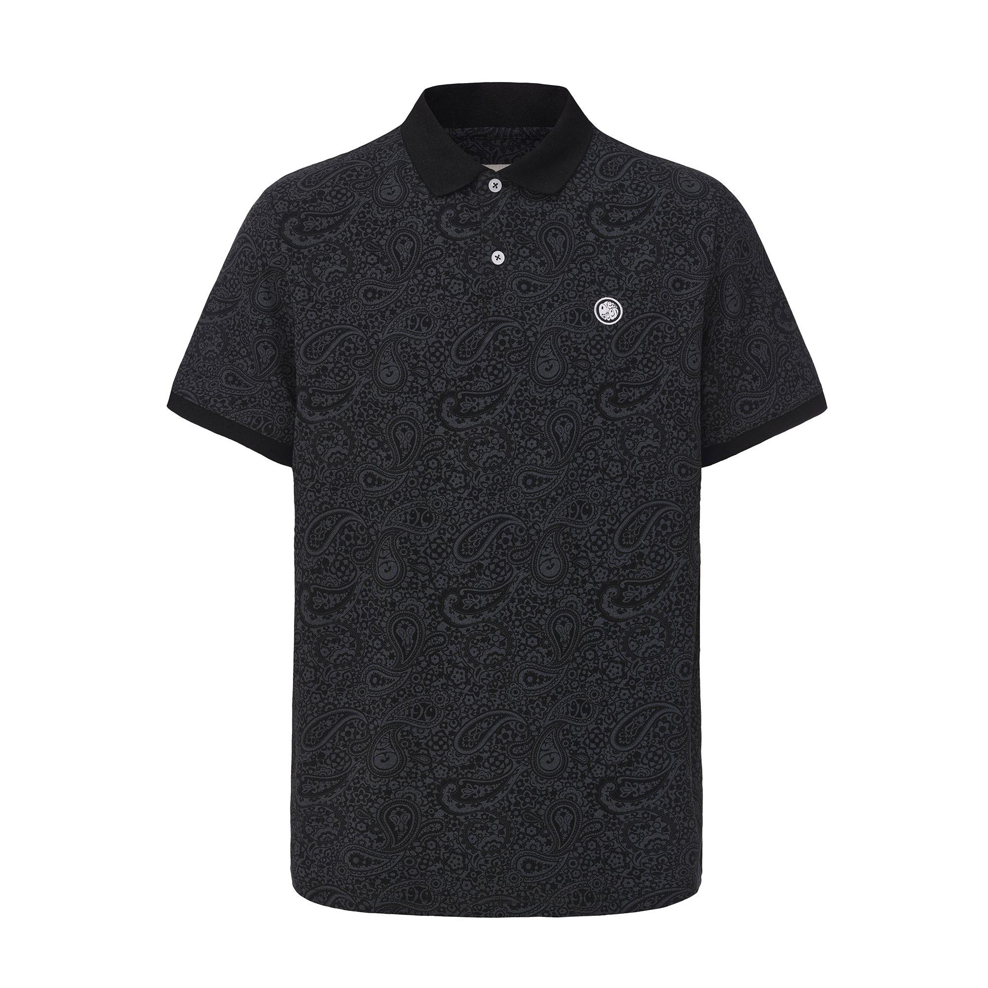 Black - Pretty Green - AOP Polo Mens - 1