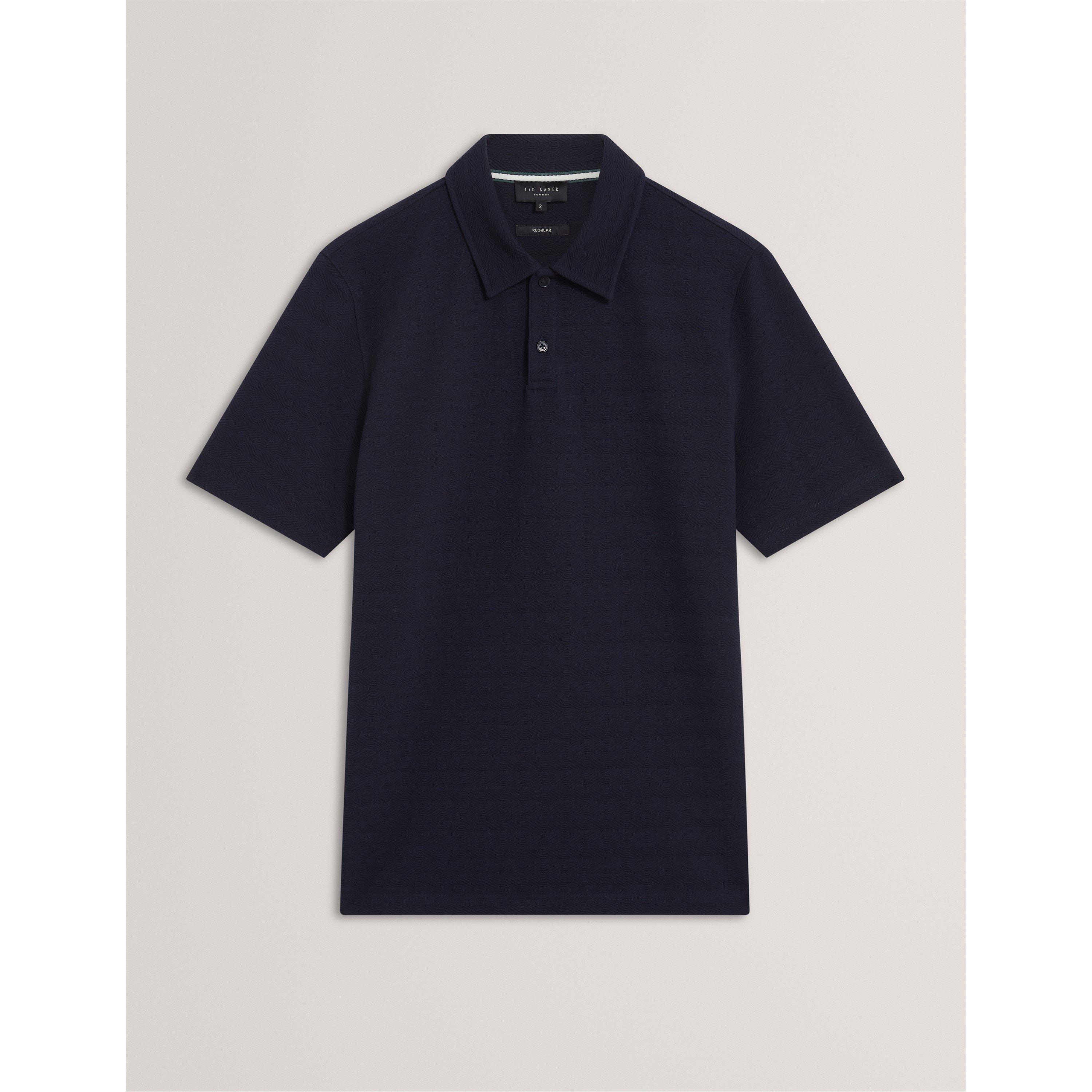 Ted Baker Men's Textured Short Sleeve Polo Shirt - Navy - XL (5)