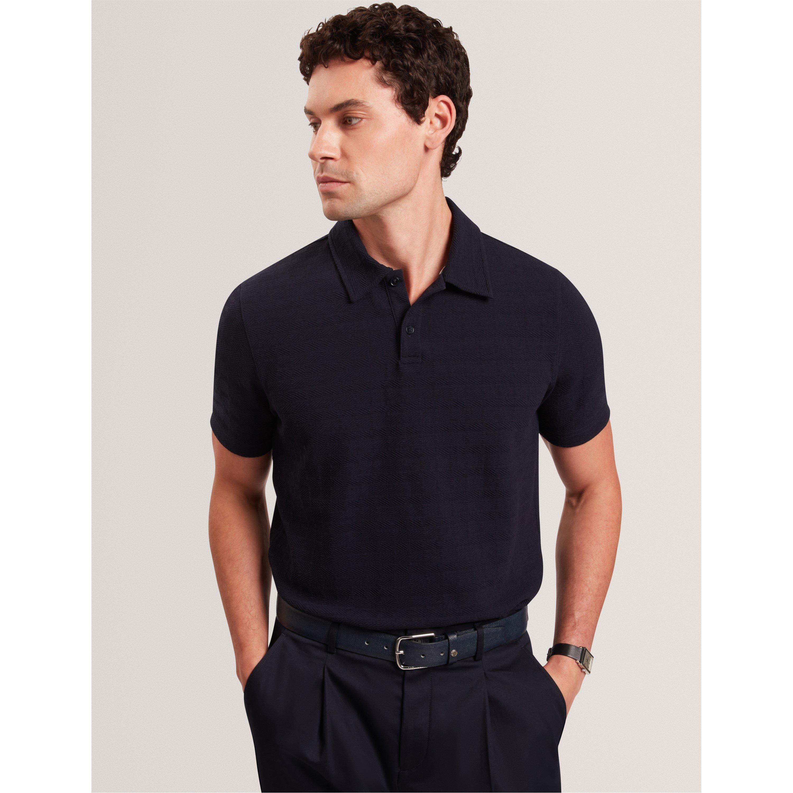 Navy - Ted Baker - Ted SS Textured Polo Sn61 - 2