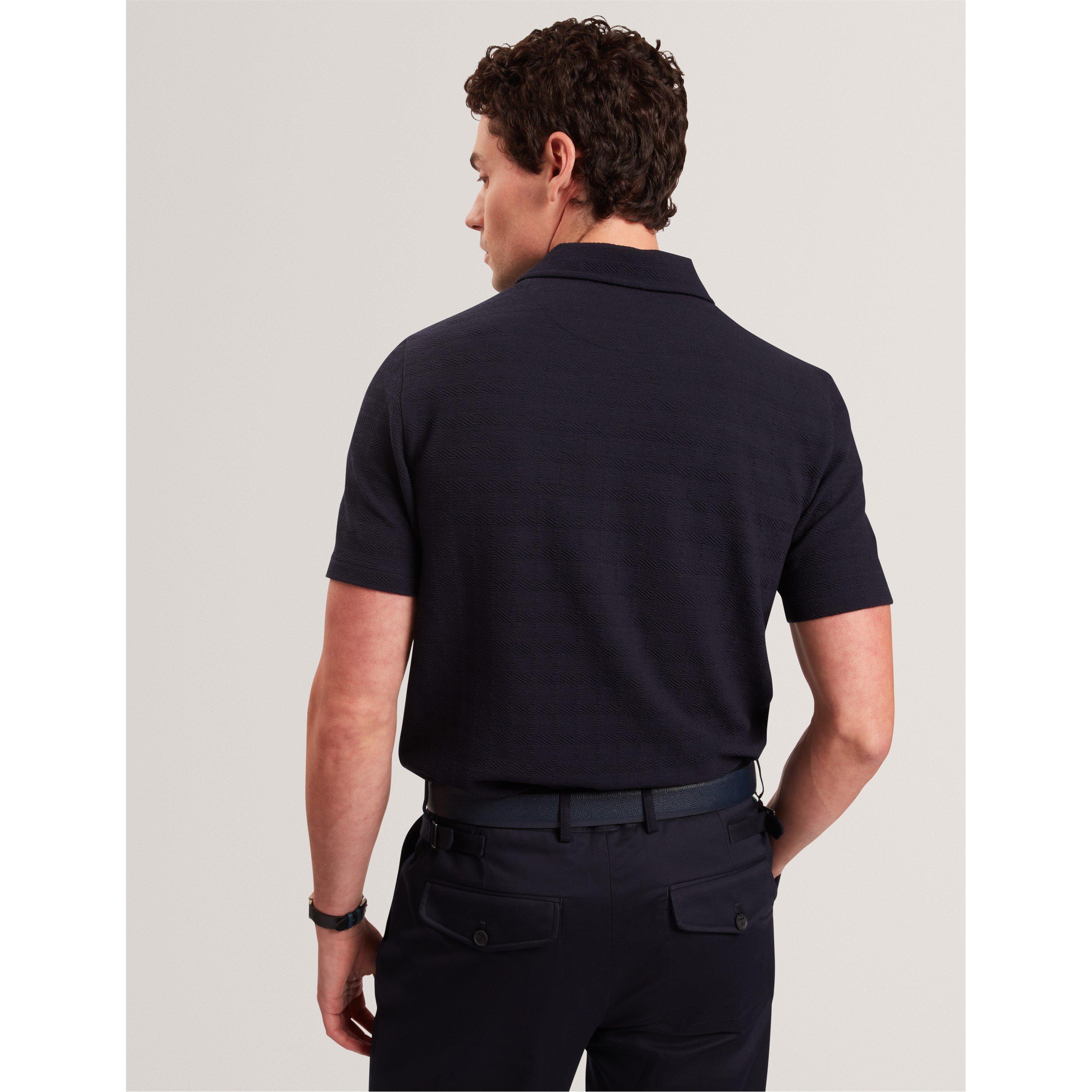 Navy - Ted Baker - Ted SS Textured Polo Sn61 - 3