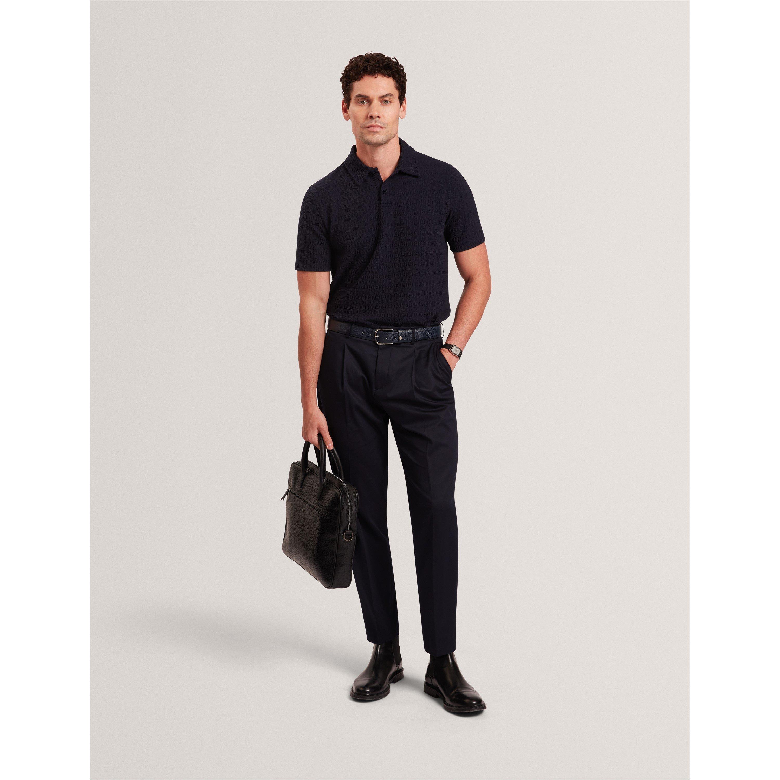 Navy - Ted Baker - Ted SS Textured Polo Sn61 - 5