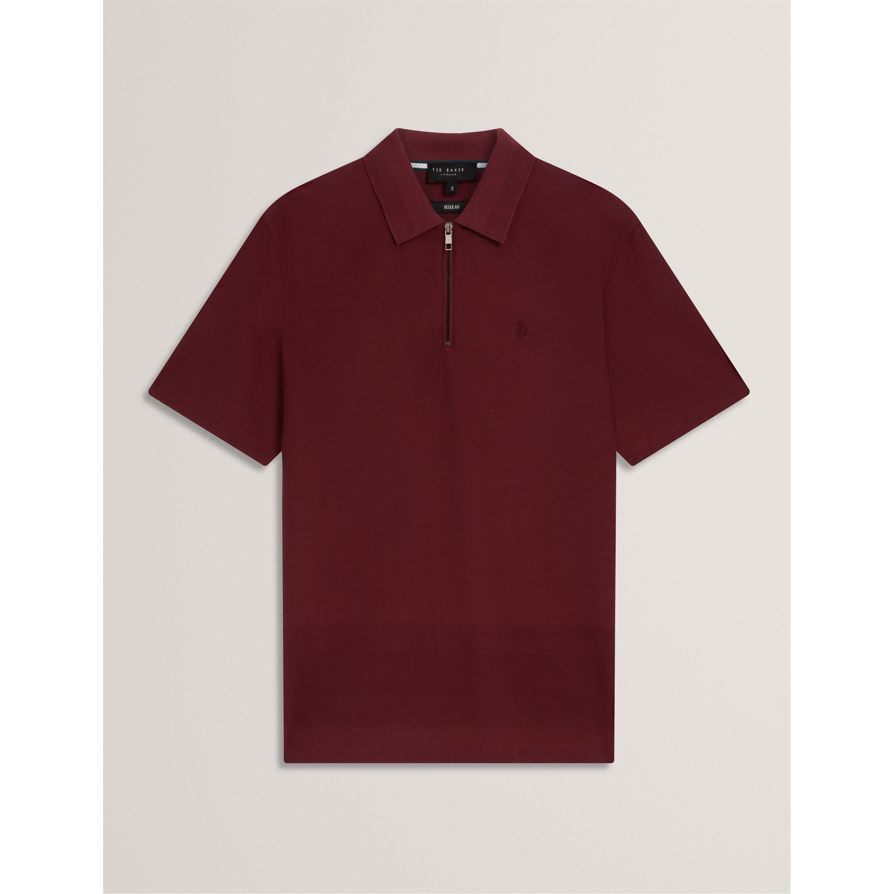 Ted Baker Men's Textured Zip Short Sleeve Polo Shirt | Cruise Fashion