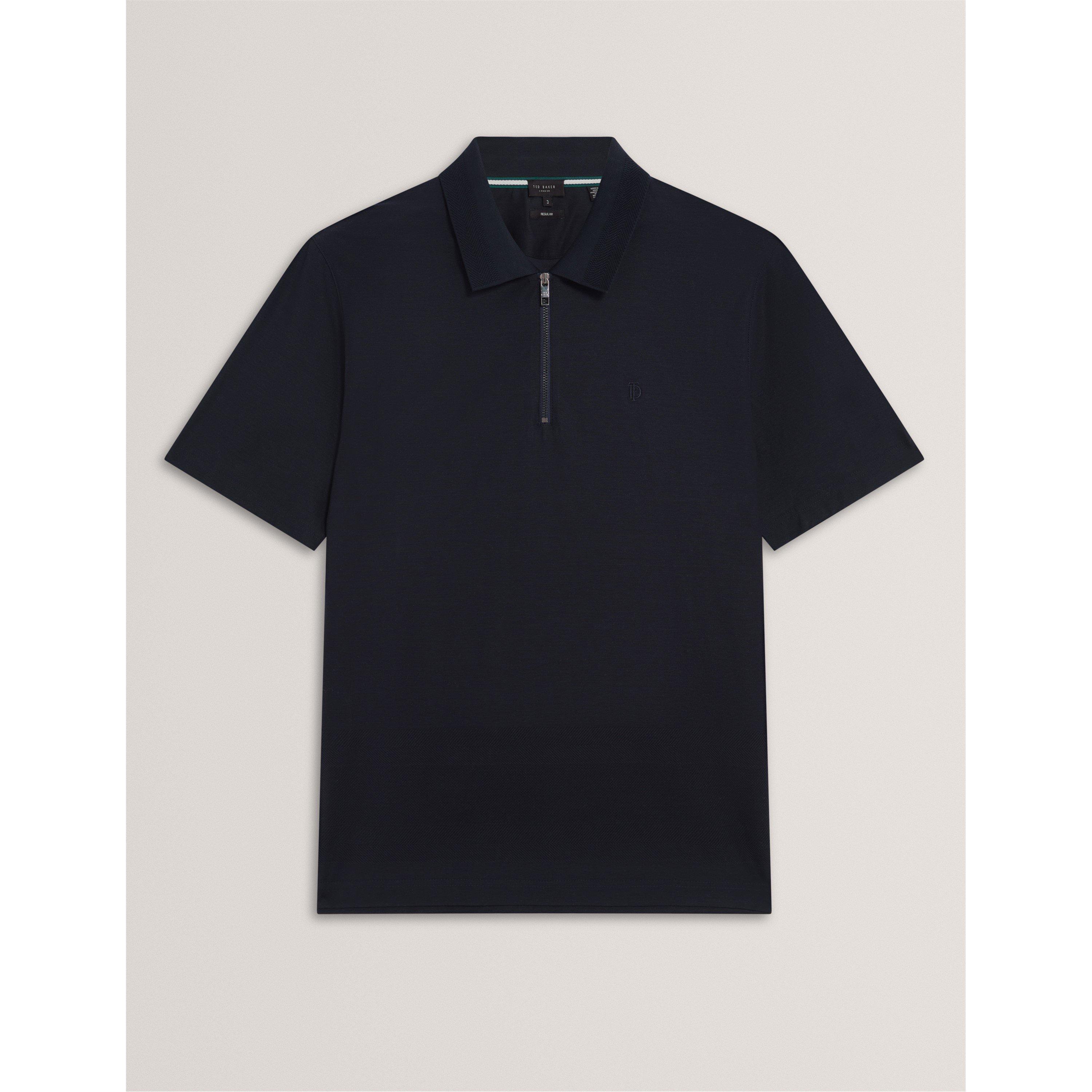 Ted Baker Men's Textured Zip Short Sleeve Polo Shirt | Cruise Fashion