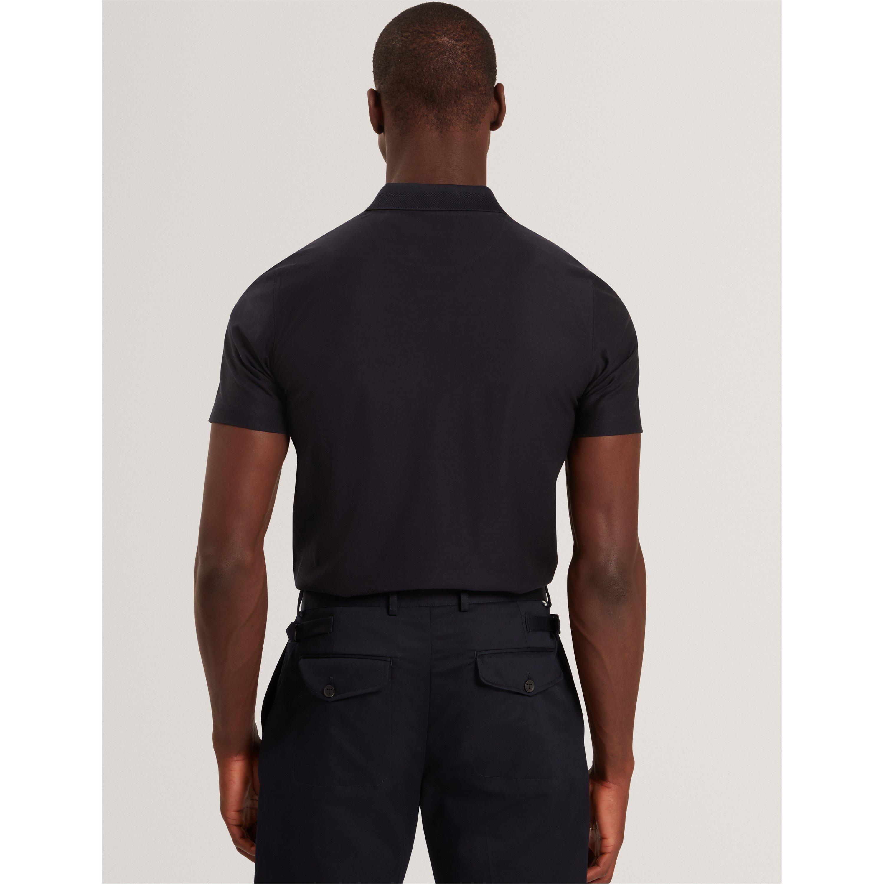 Navy - Ted Baker - Ted Textured ZipPolo Sn61 - 3