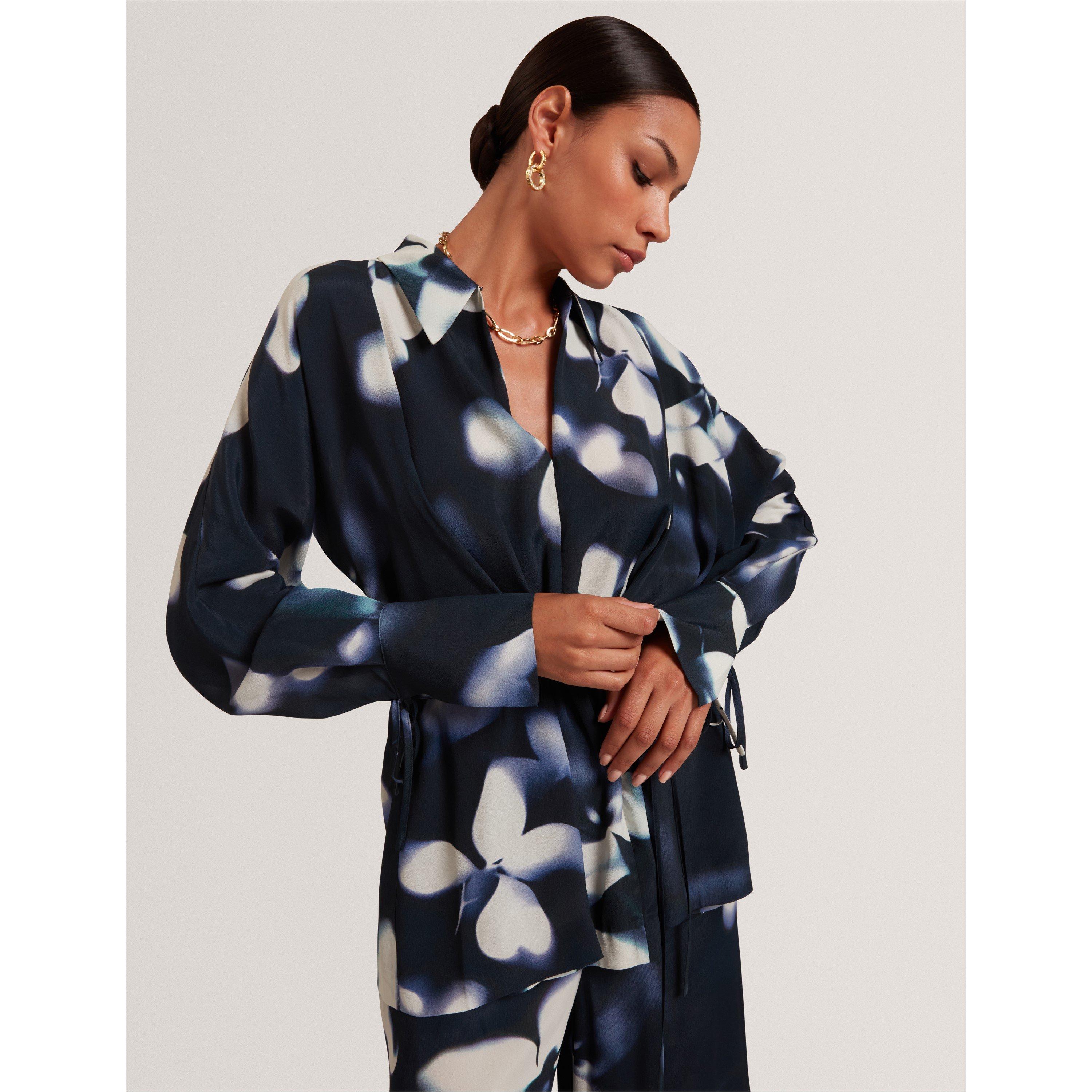 Navy - Ted Baker - Ted LS Print Shirt Ld61 - 2