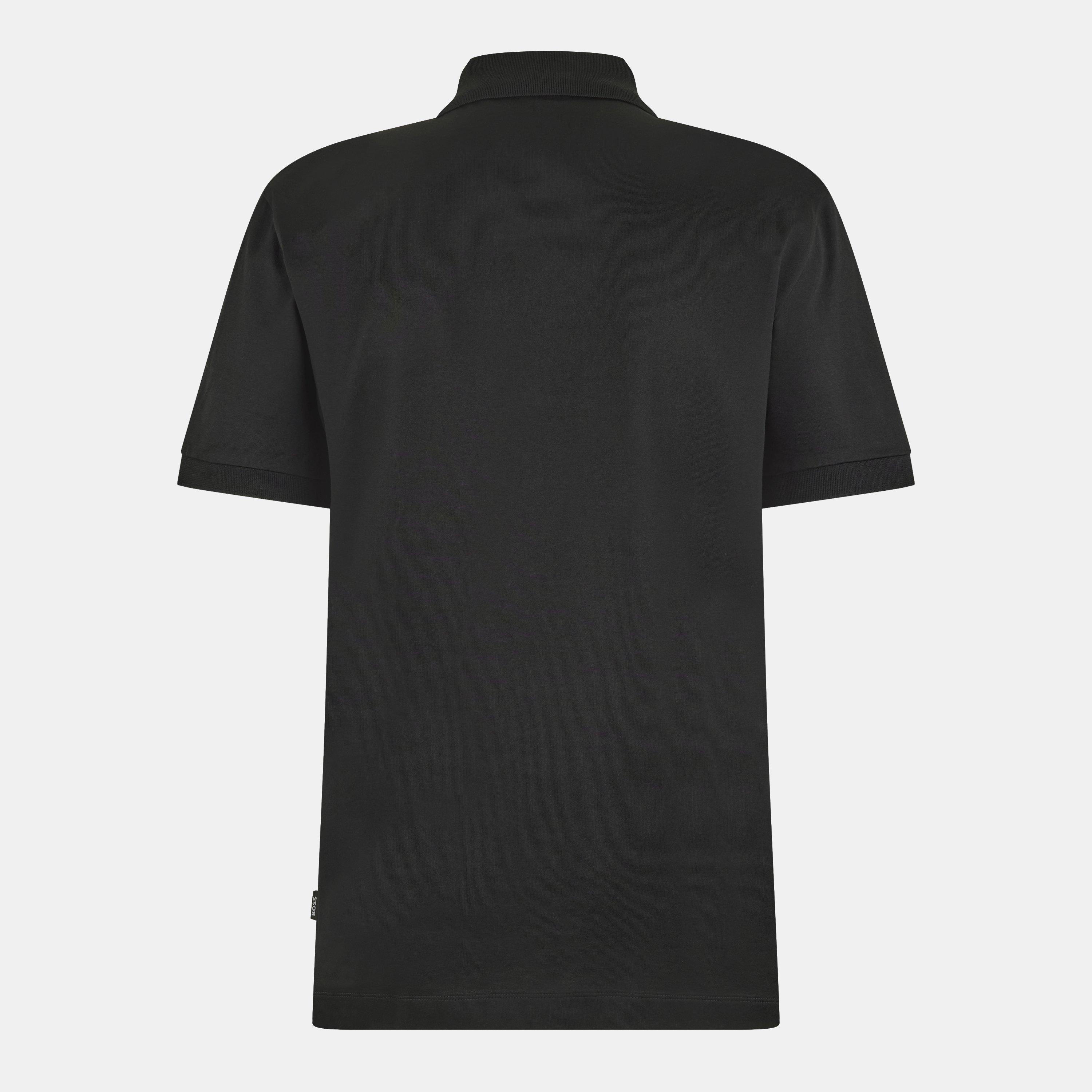 Black 001 - Boss - Men's H-Paras 65 Polo Quarter Zip Shirt - 2