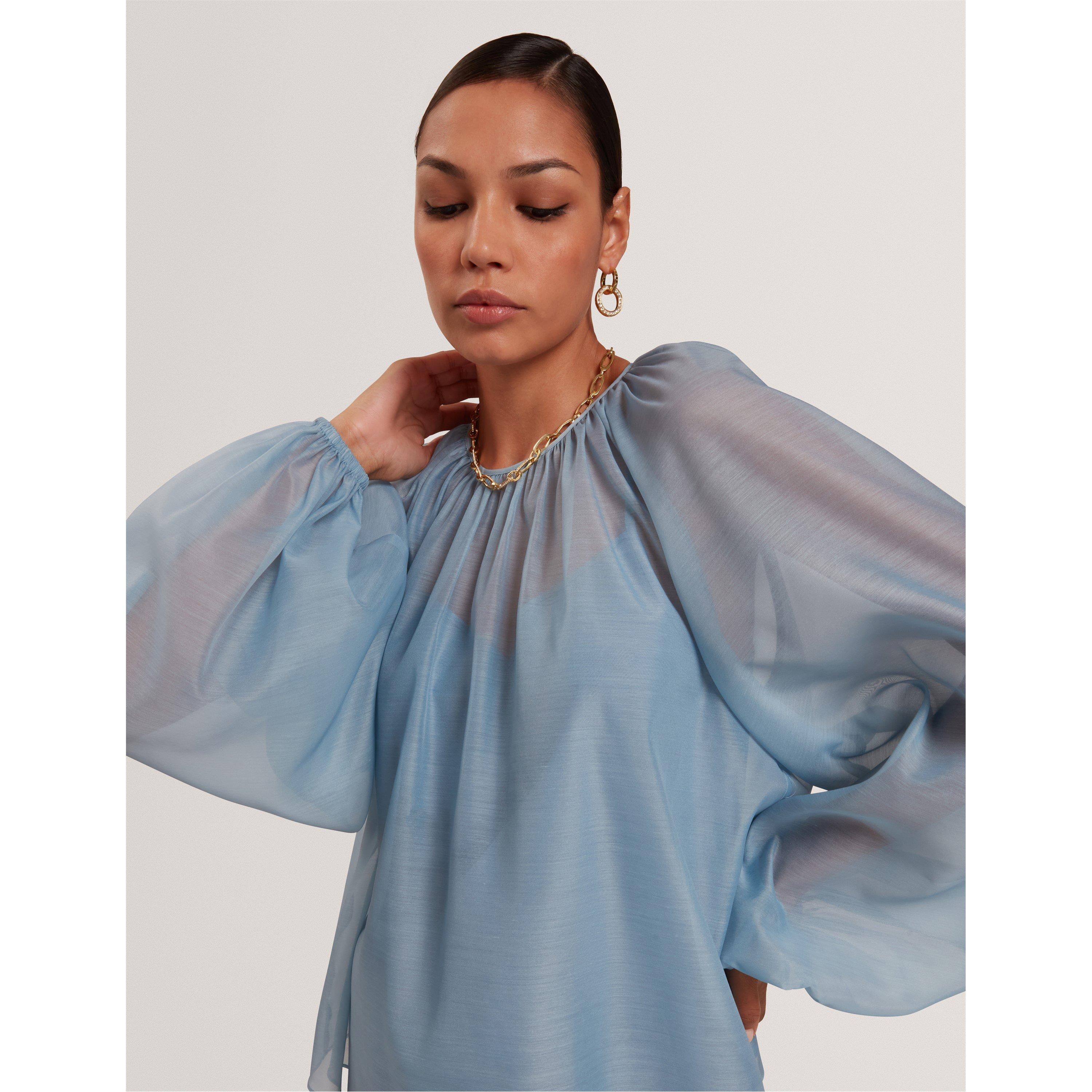 Lt-Blue - Ted Baker - Ted Puff Slv Blouse Ld61 - 2