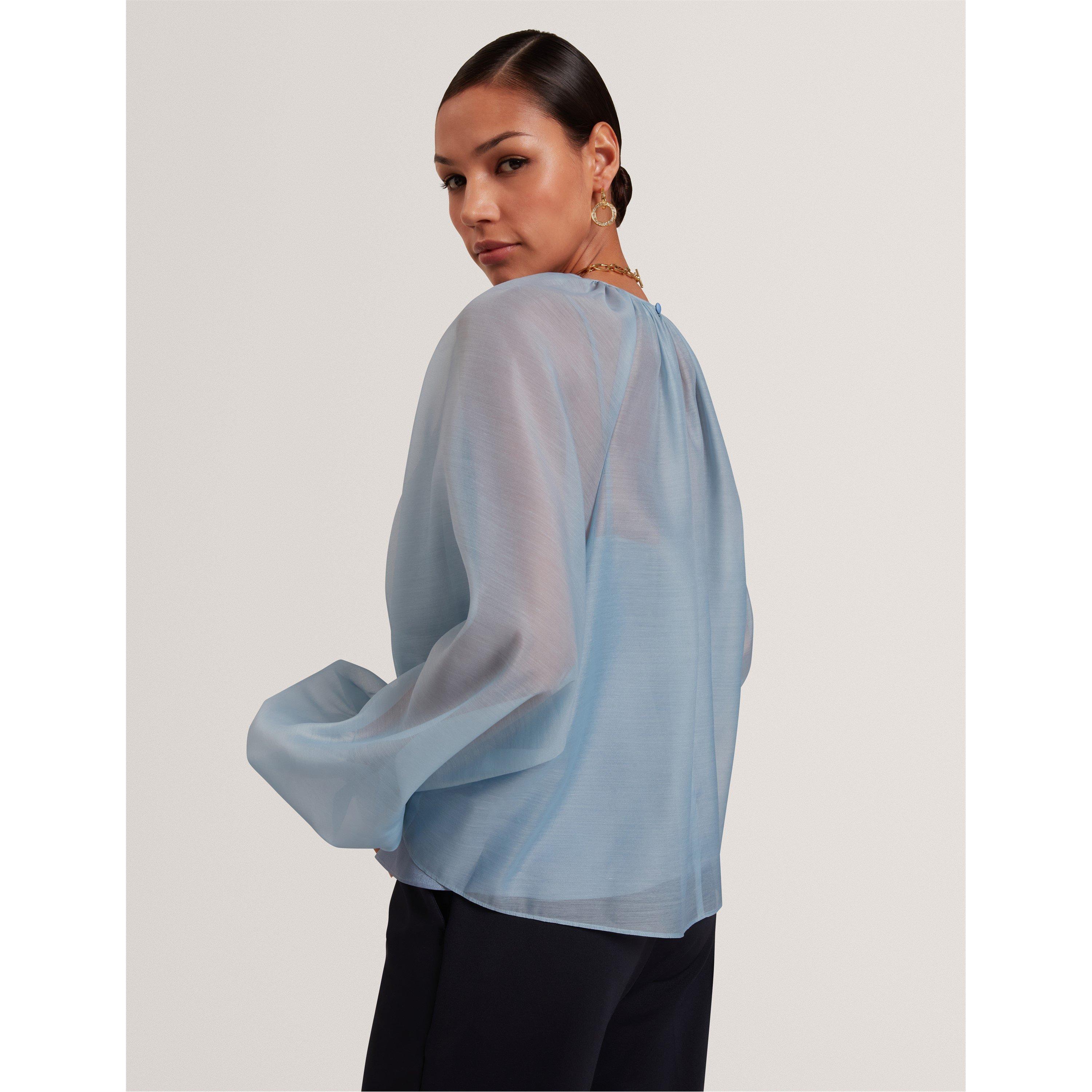 Lt-Blue - Ted Baker - Ted Puff Slv Blouse Ld61 - 3