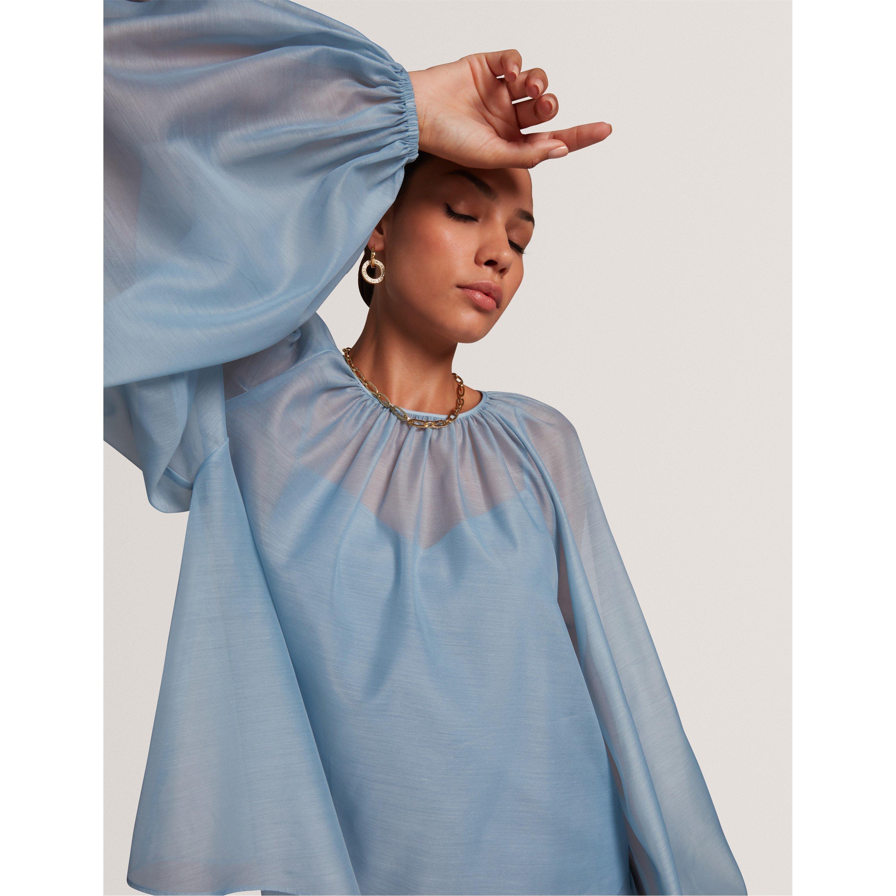 Lt-Blue - Ted Baker - Ted Puff Slv Blouse Ld61 - 4