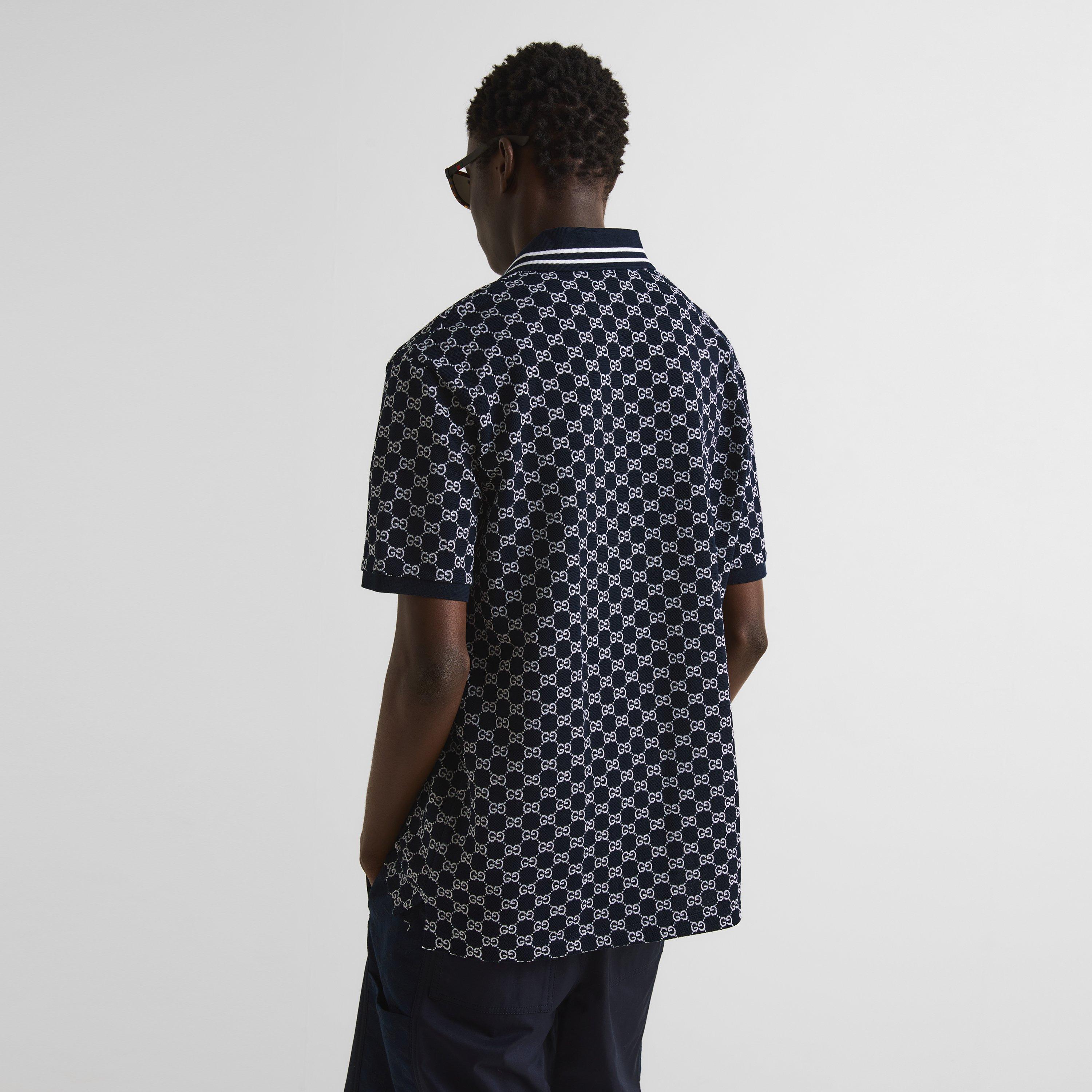 Navy/White - Gucci - Men's Short Sleeve Polo Shirt - 4