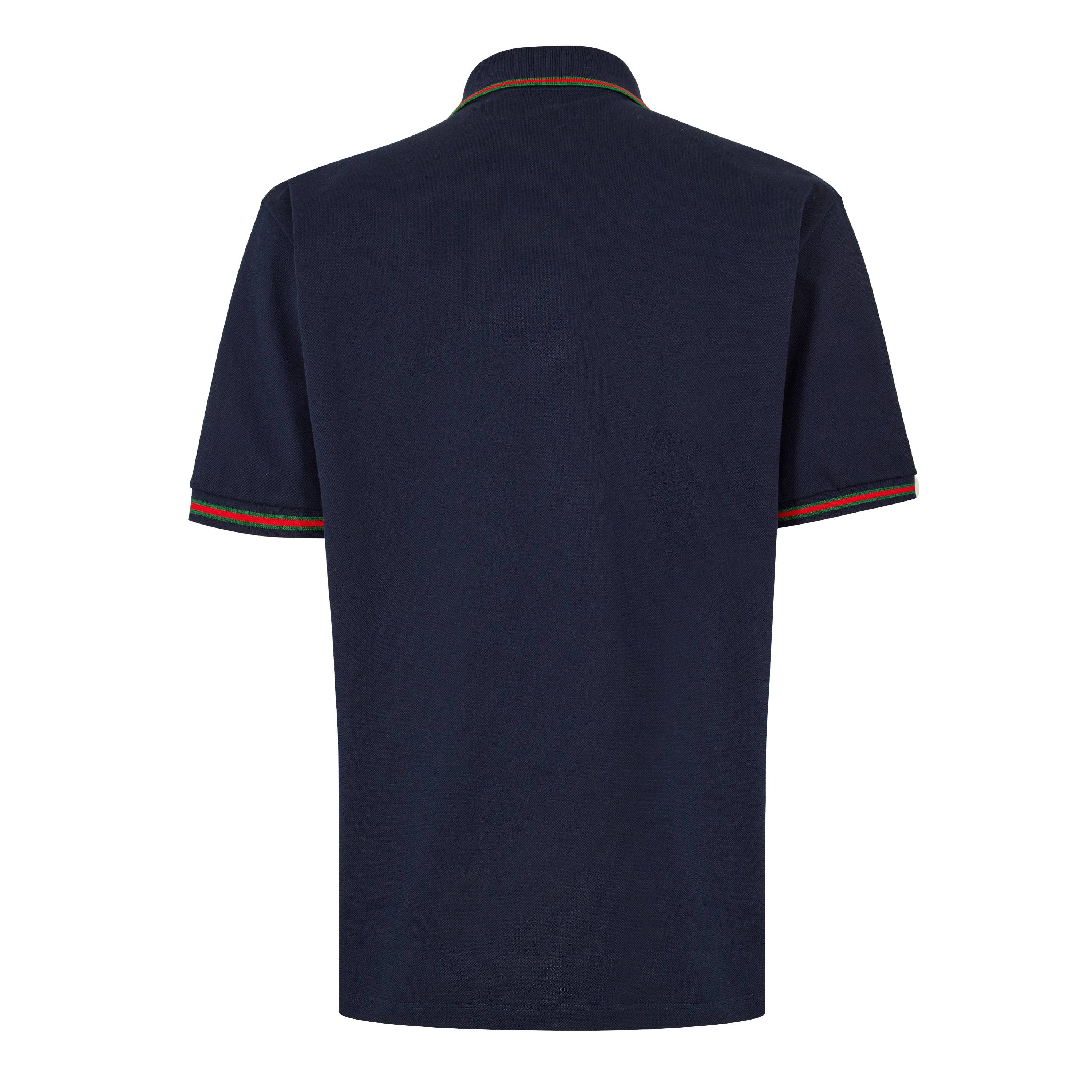 Blue Navy/Mix - Gucci - Men's Short Sleeve Polo Shirt - 2