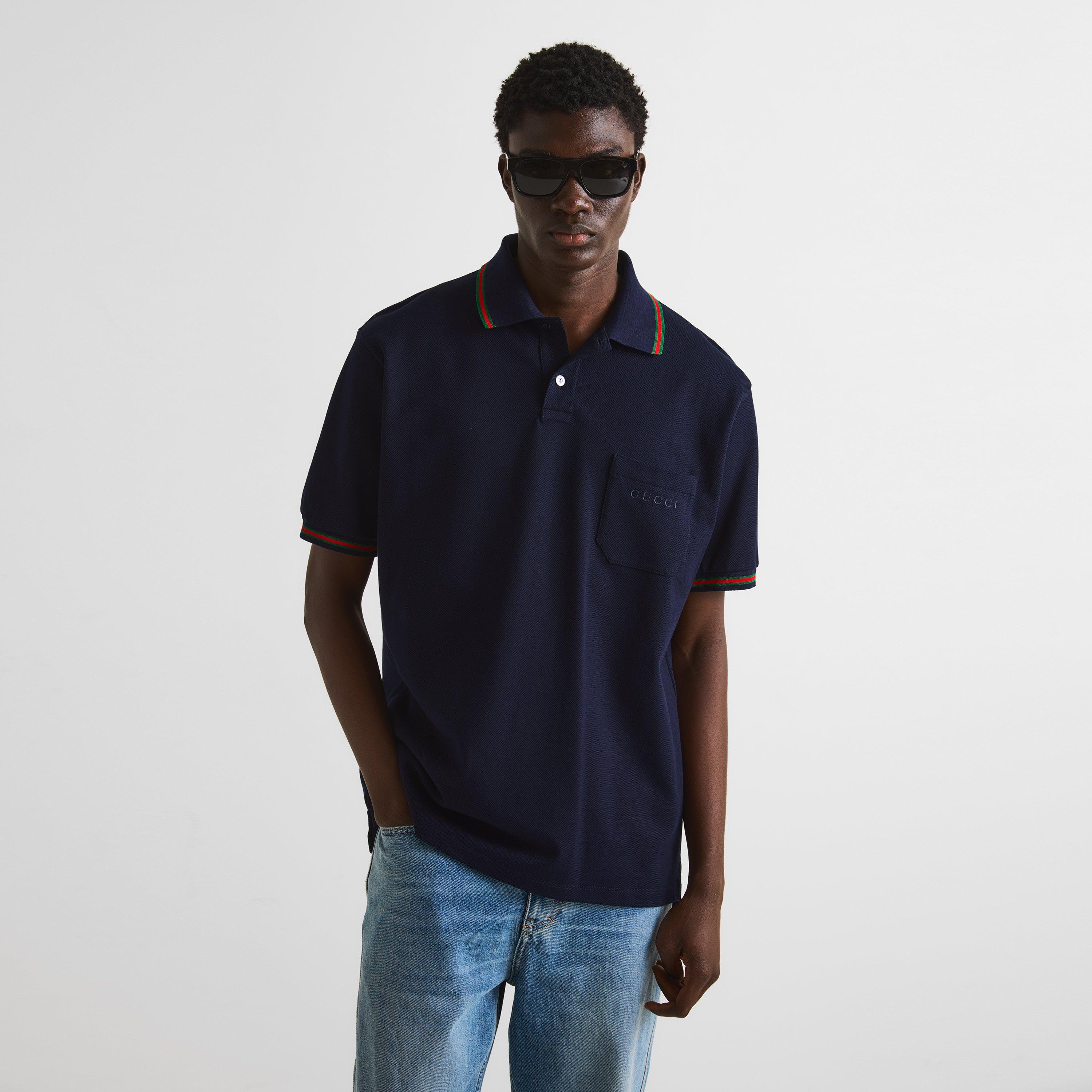 Blue Navy/Mix - Gucci - Men's Short Sleeve Polo Shirt - 3
