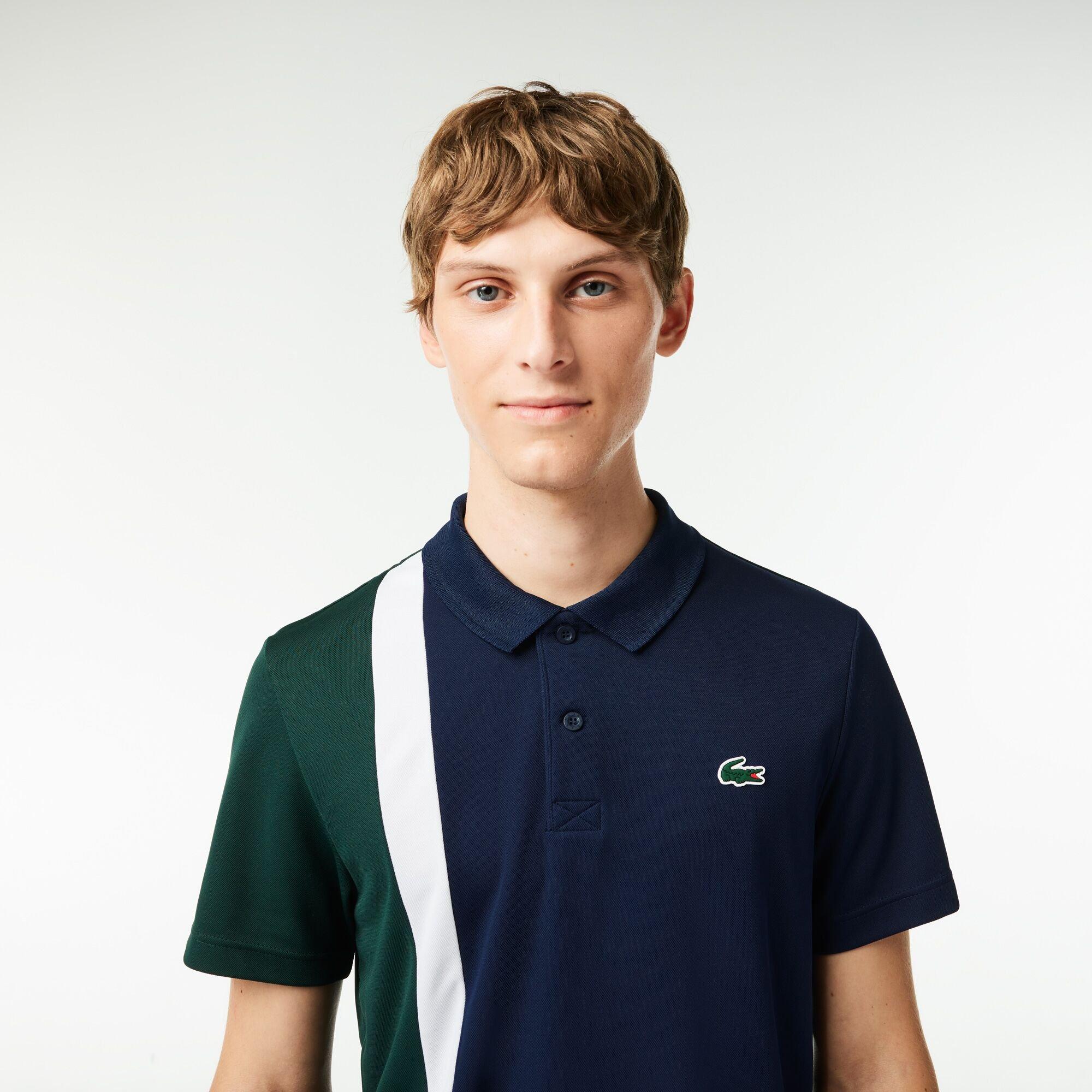 Blue/Sinople - Lacoste - Men's Knitted Short-Sleeve Polo Shirt - 2
