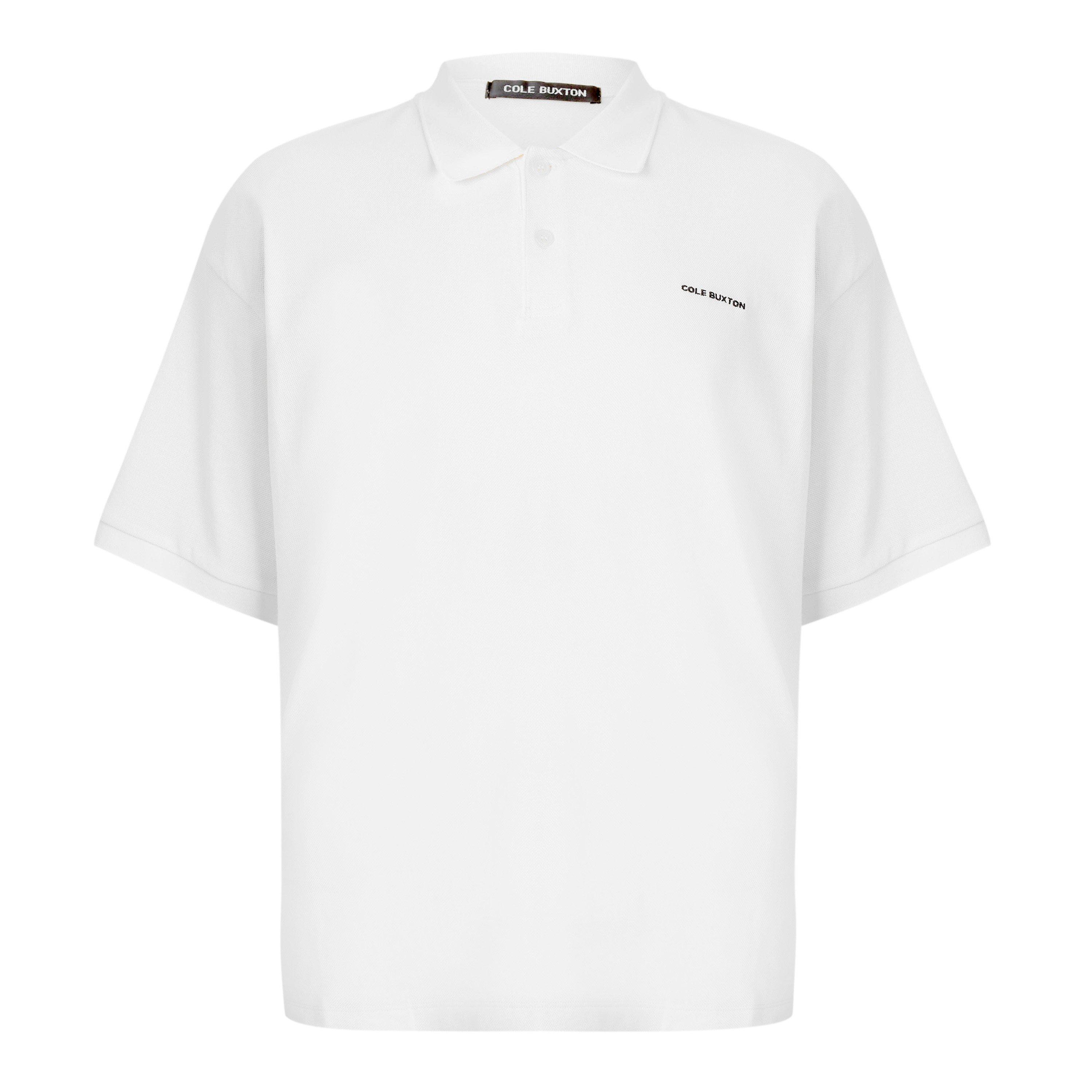 Cole Buxton Men's White Sheer Mini Logo Polo Shirt (Vintage - M) - Size M - Image 2
